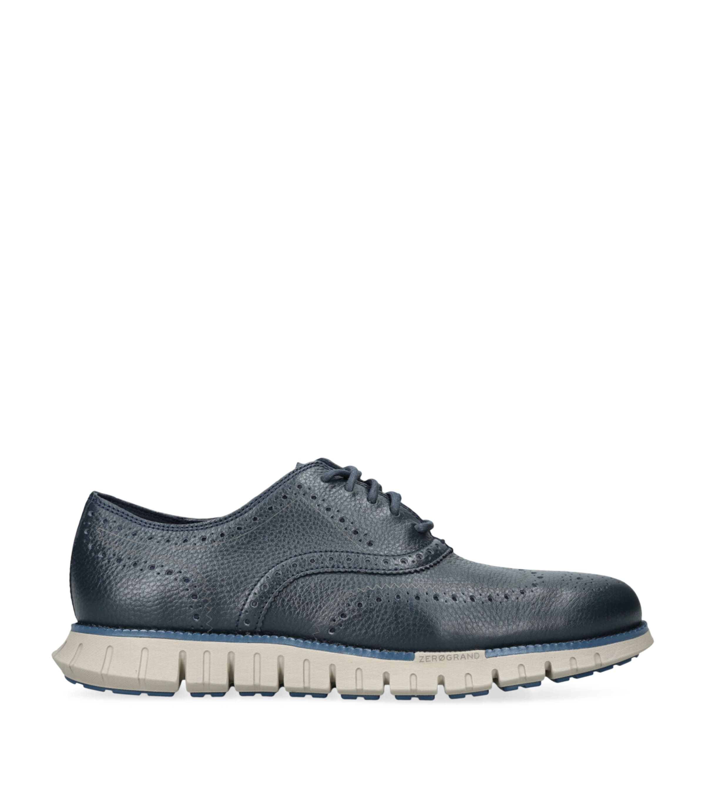 Cole Haan Leather Zerøgrand Wingtip Oxford Shoes In Navy