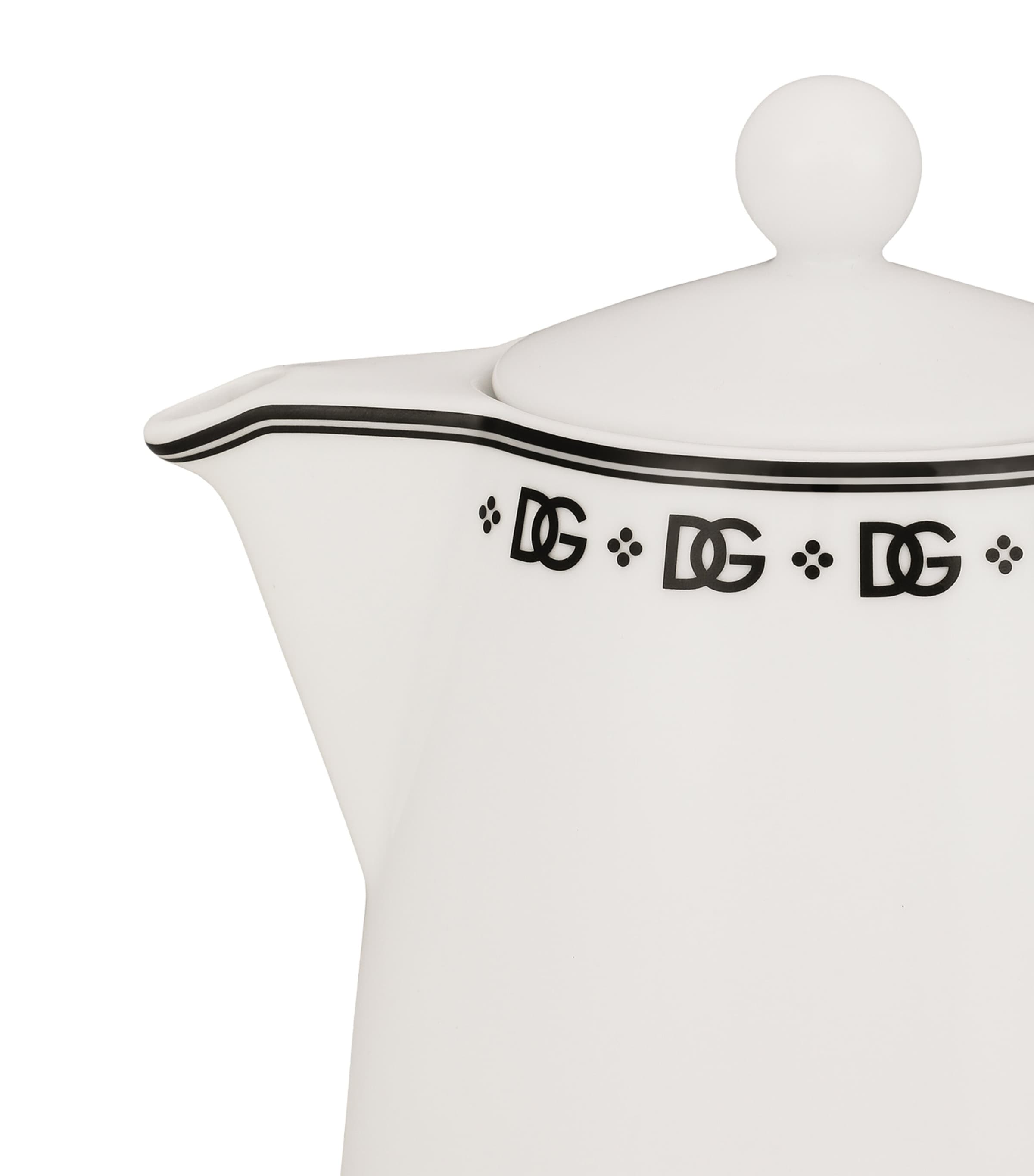 Dolce&Gabbana Casa Porcelain DG Logo Teapot Dg Logo Bordo Image 2