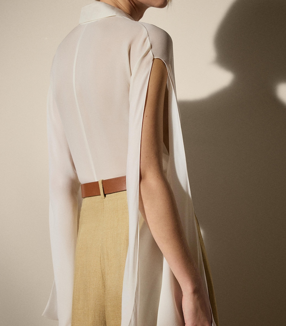 Silk Split-Sleeve Blouse ECRU Image 5