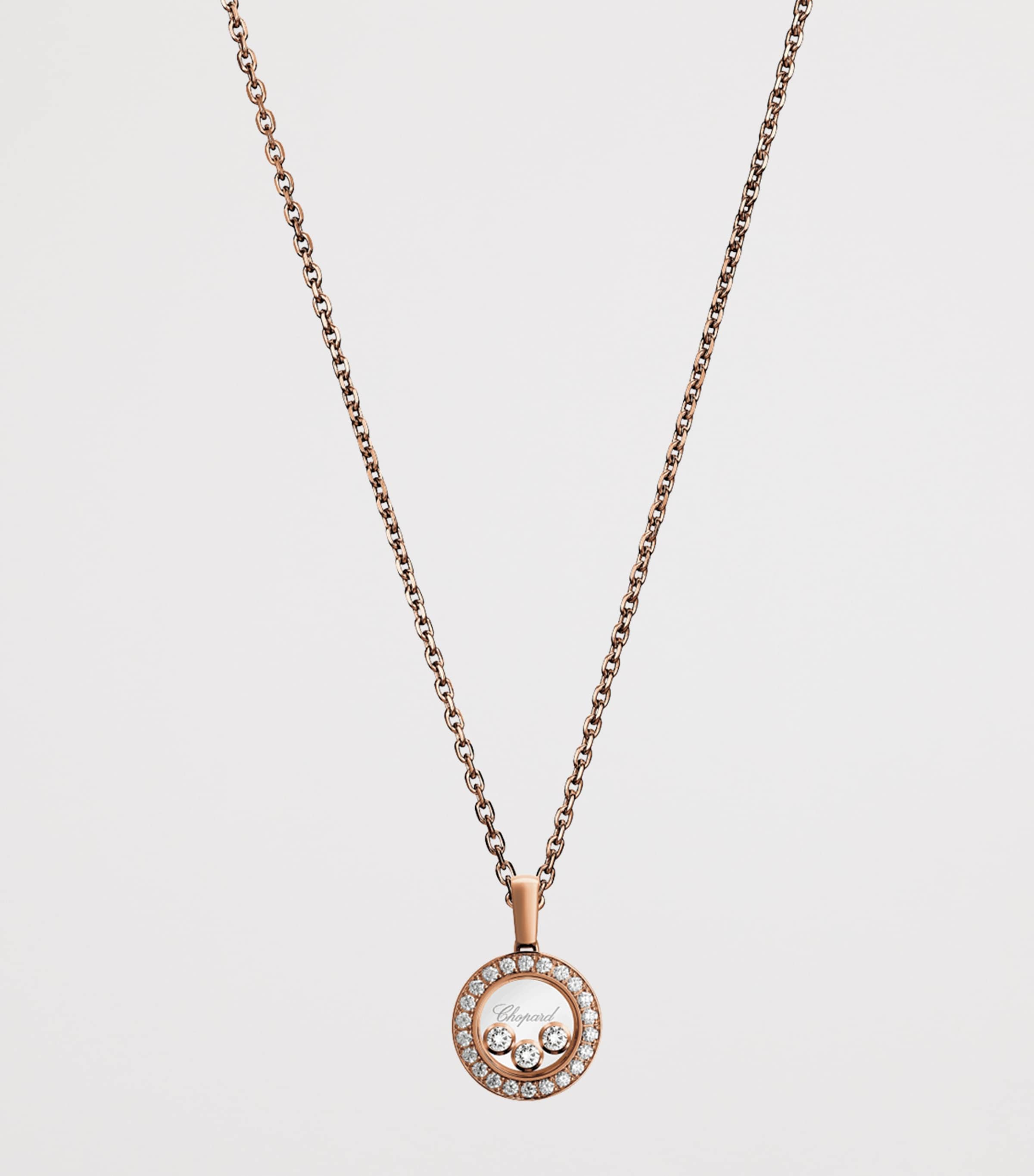 Rose Gold and Diamond Happy Diamonds Icons Pendant Necklace 18K ROSE GOLD Image 2