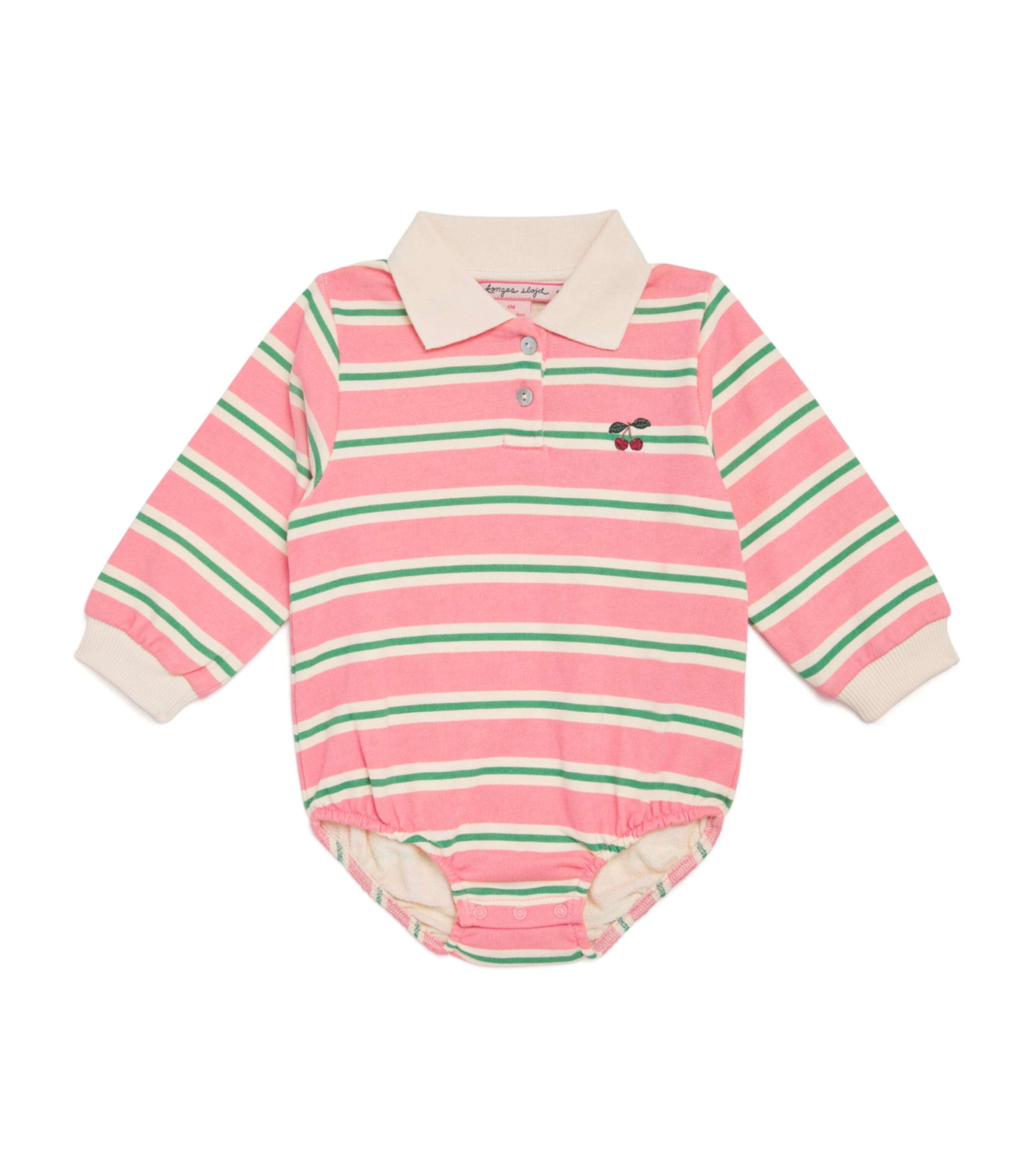 Konges Slojd Kids' Cotton Stripe Polo Sweater All-in-one In Multi