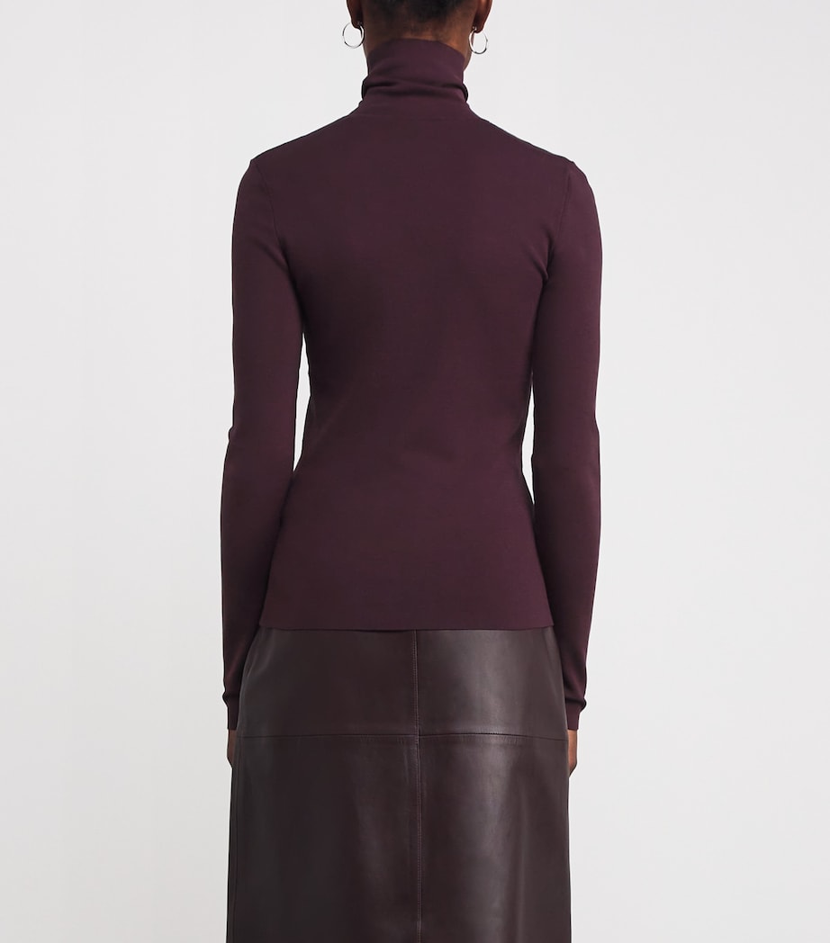 Stretch-Silk High-Neck Top MARASCHINO Image 4