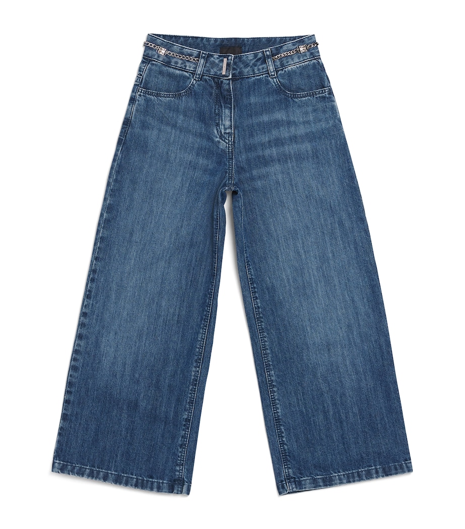 Givenchy Kids Embroidered Logo Straight Jeans (4-12+ Years) Denim Blue Image 1