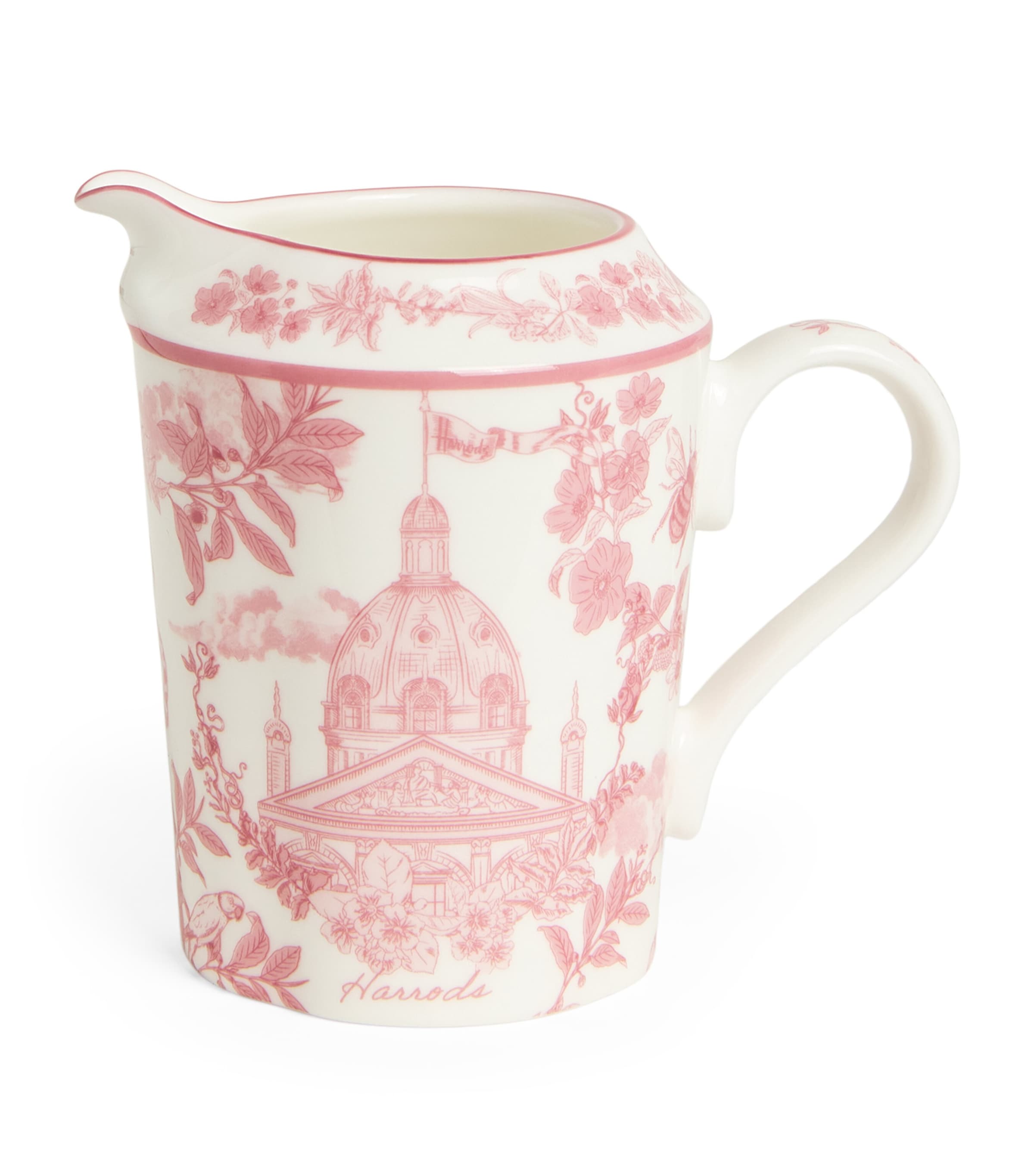 Harrods Bone China Toile Creamer In Pink