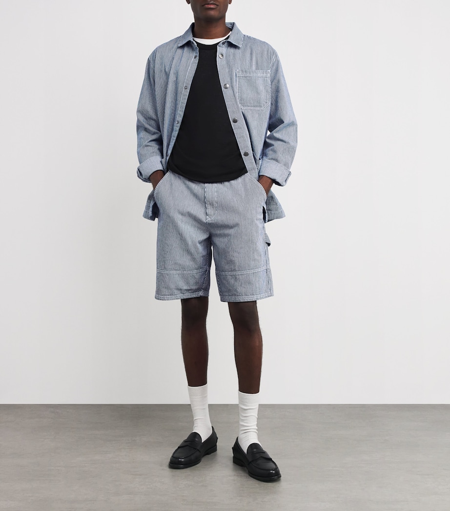 Cotton Stripe Tindale Shorts BLEACHED BLUE Image 2