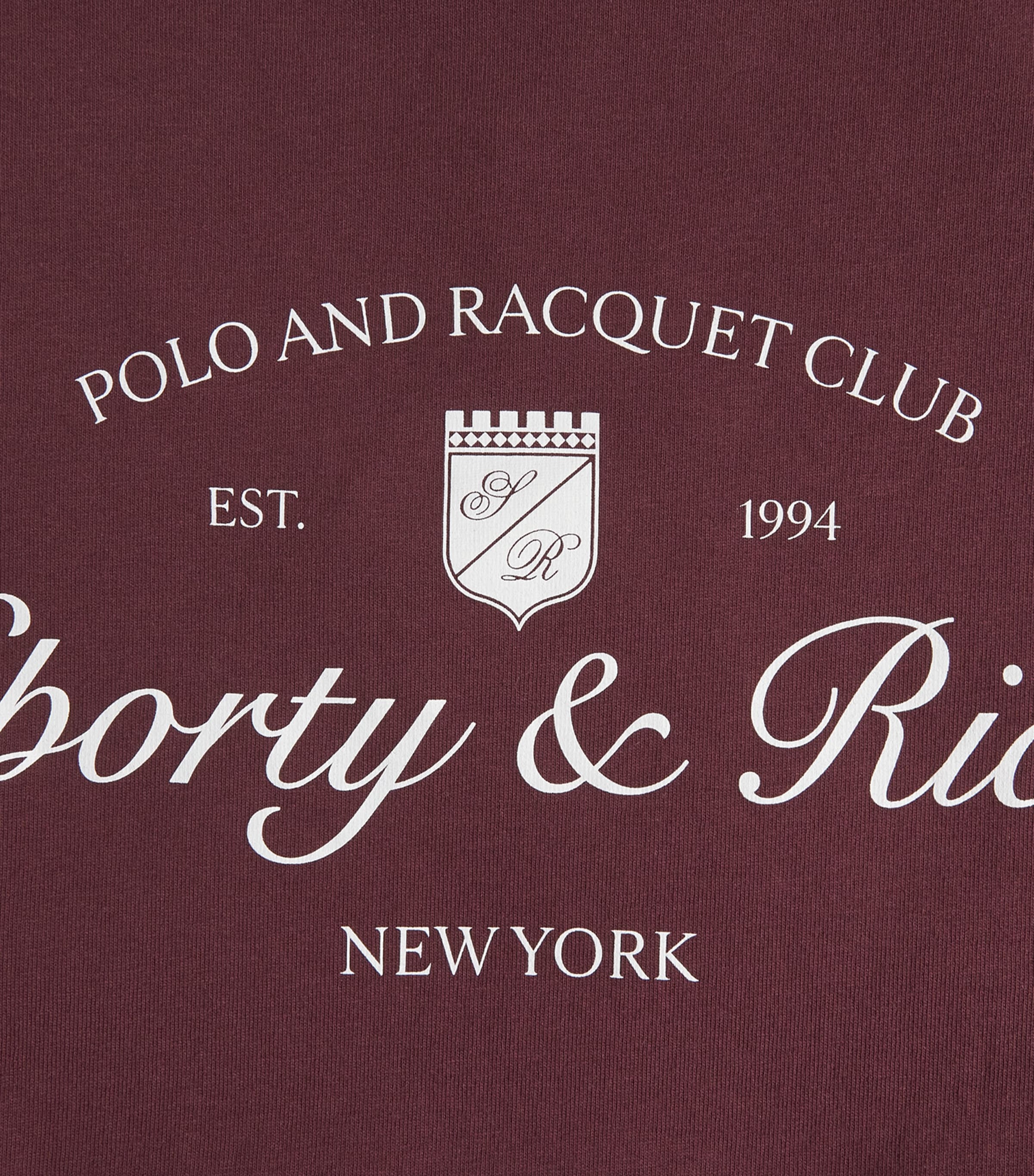 Sporty & Rich Womens Cotton Syracuse T-Shirt Bordeaux White Image 6