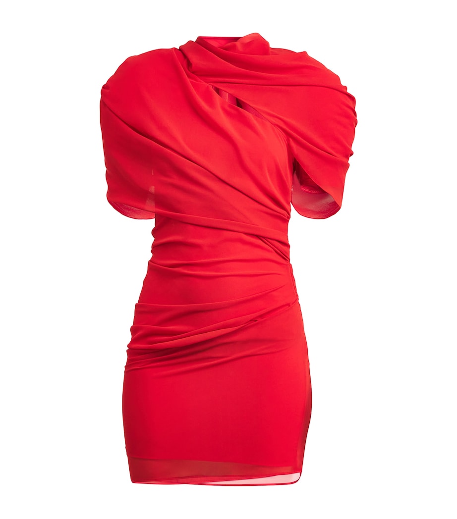 Draped Castagna Mini Dress 470 RED Image 1