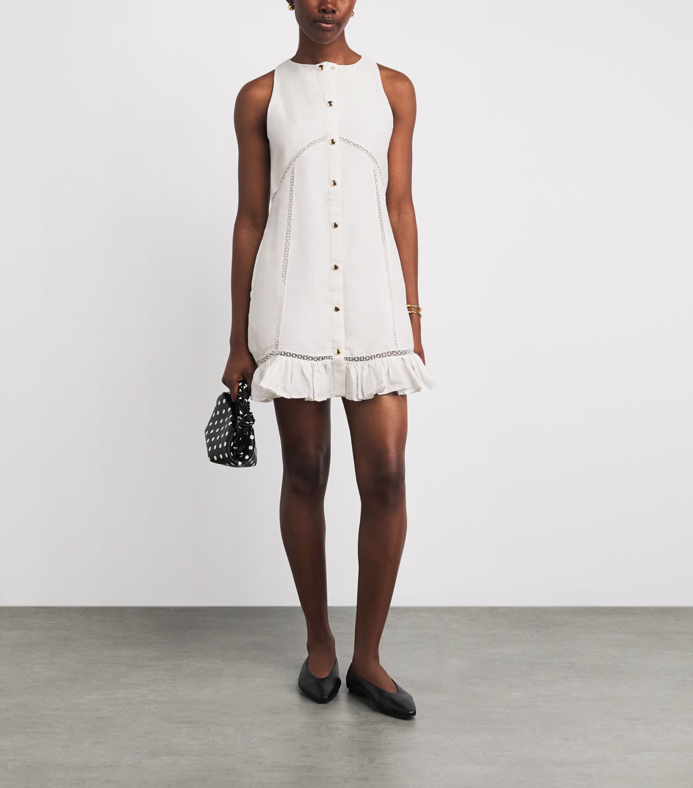 Maje Womens Embroidered Mini Dress White Image 2