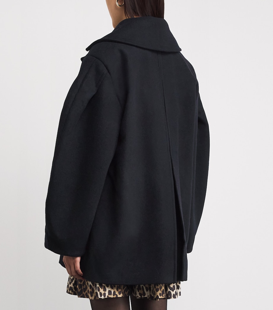 Recycled Wool-Blend Midi Pea Coat 683 SKY CAPTAIN Image 4