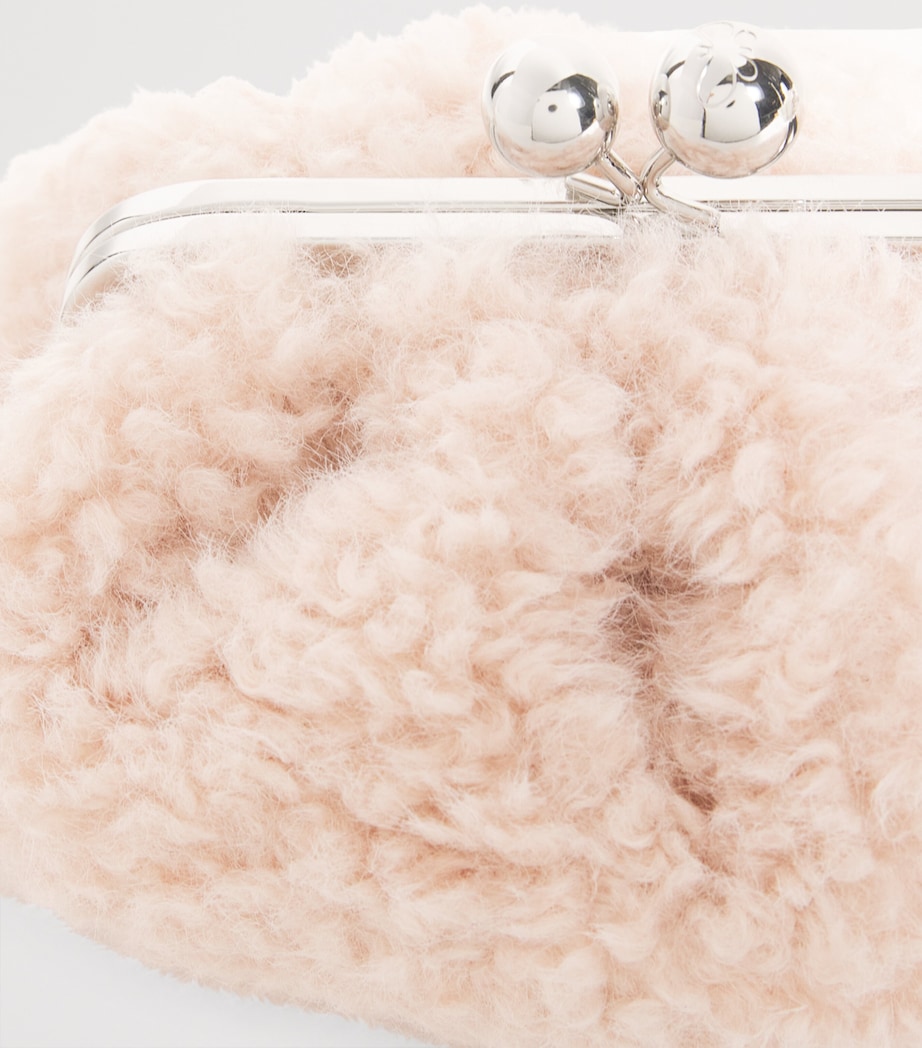 Small Faux Fur Pasticcino Clutch Bag PINK Image 4