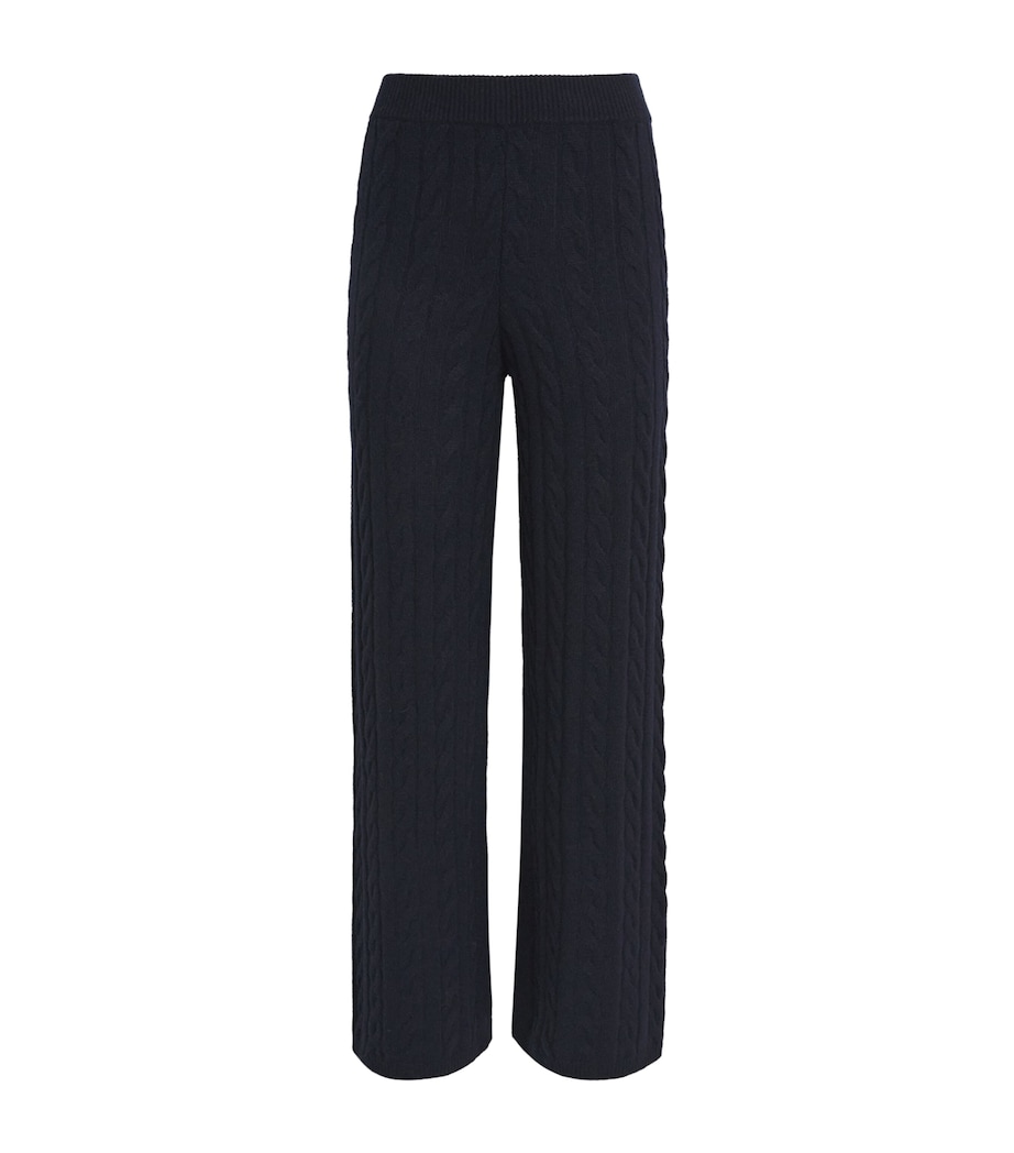 Cashmere Cable-Knit Sweatpants NAVY Image 1
