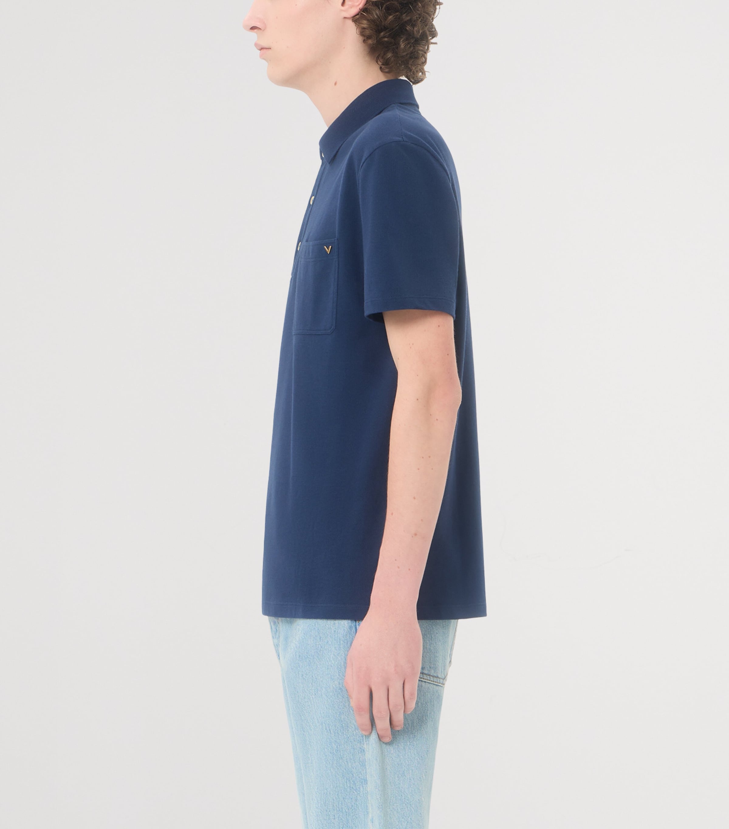 Valentino Mens Cotton VGold Polo Shirt Image 4