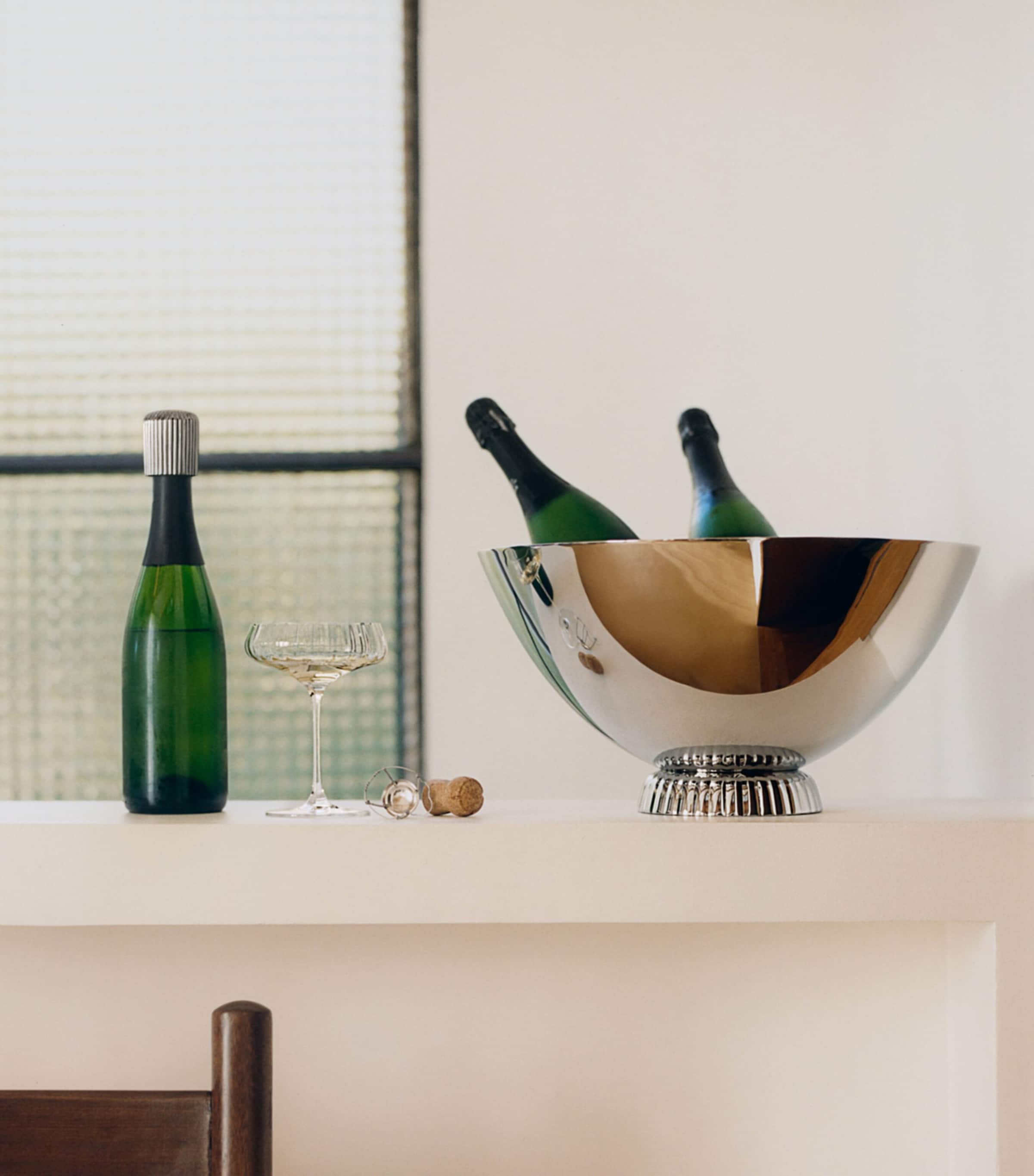 Georg Jensen Stainless Steel Bernadotte Champagne Cooler (40cm) Silver Image 4