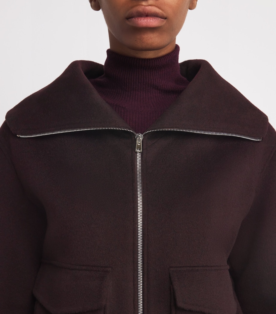 Wool-Cashmere Fur-Trim Jacket B3196 Image 7