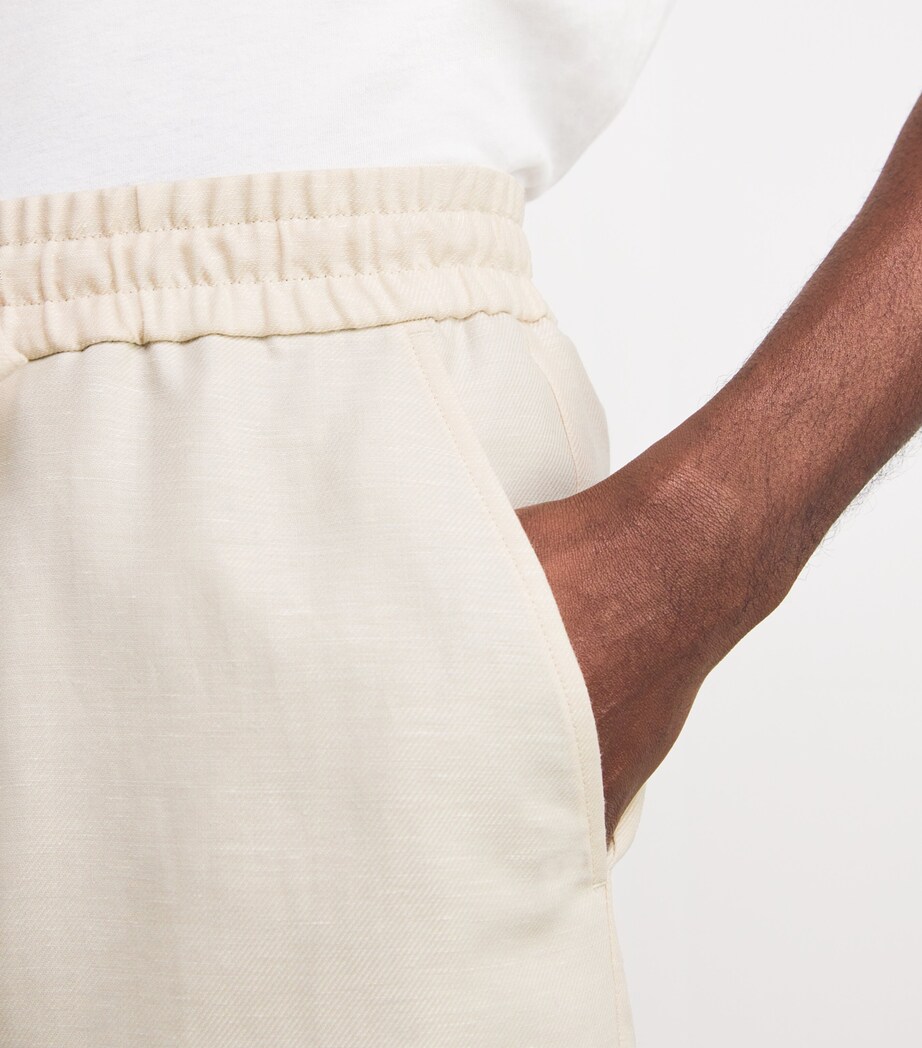 Colombo Mens Cashmere-Linen Drawstring Shorts Sand Image 6