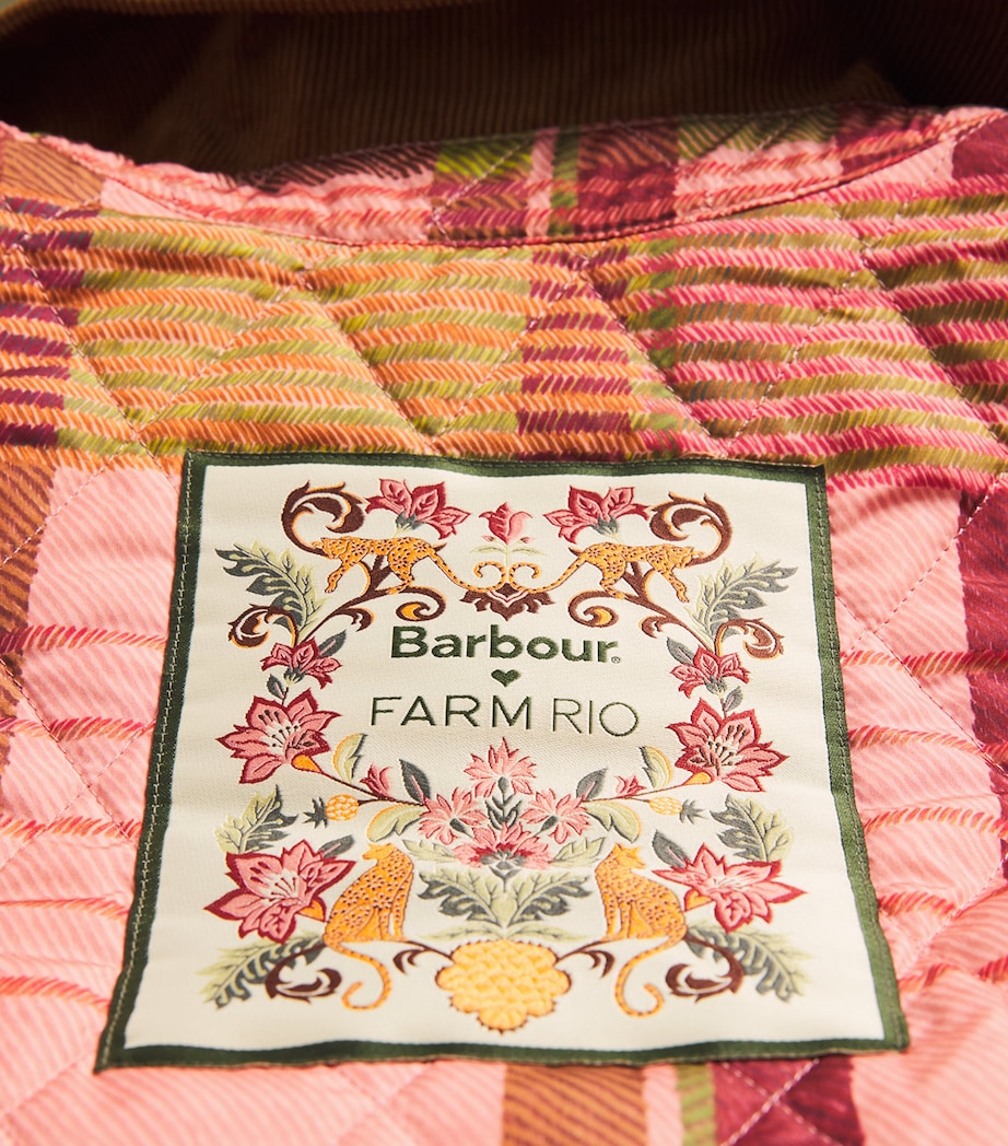 x FARM Rio Ana-Clara Quilted Jacket PK TRTN/BGE HRT PRNT Image 5