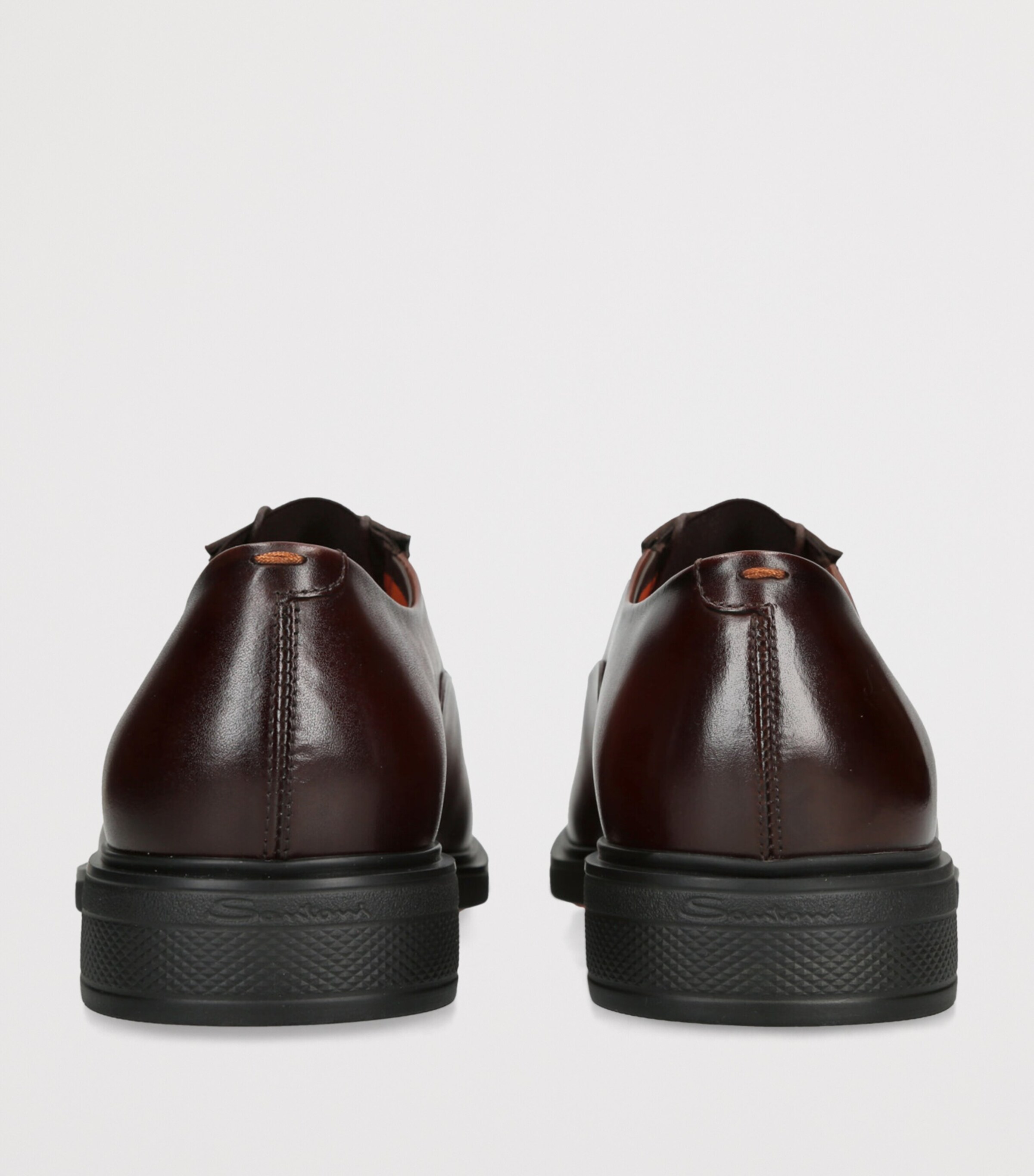 Santoni Leather Easy Oxford Shoes Brown Image 2