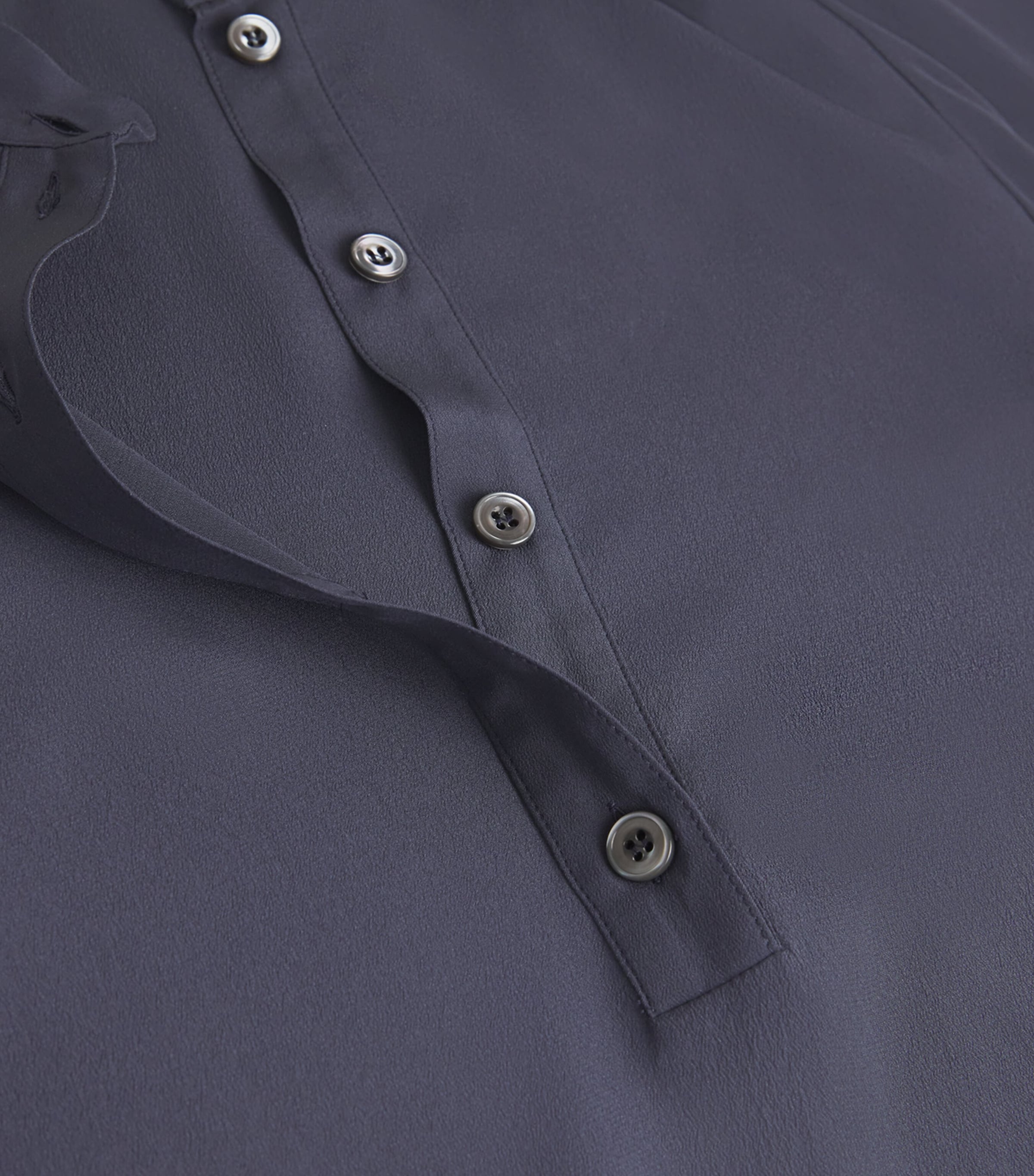 Eleventy Womens Silk Button-Up Tunic Shirt Carbone Image 5