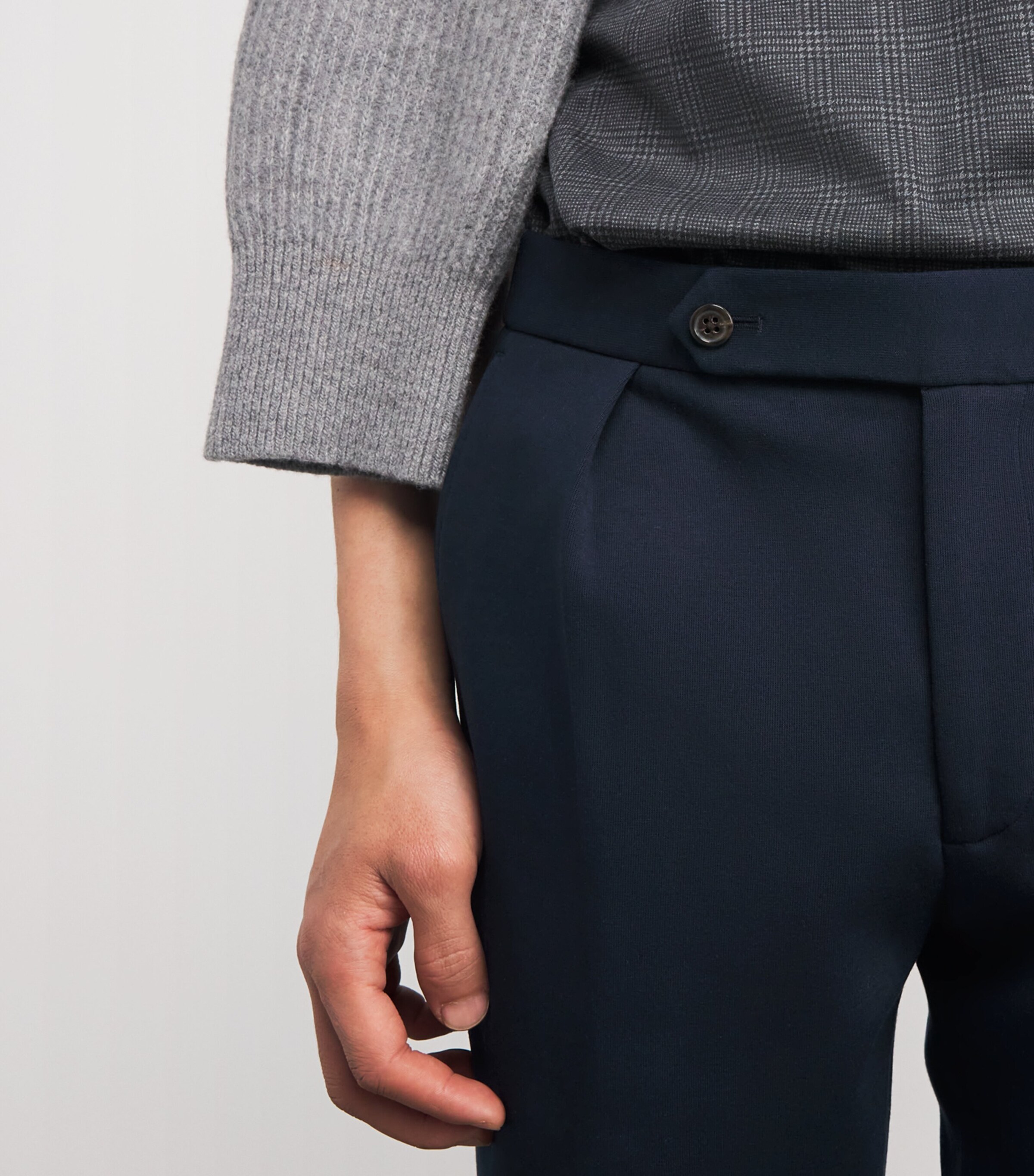 Tech Knit Pleated Trousers AVIATOR NAVY Image 6