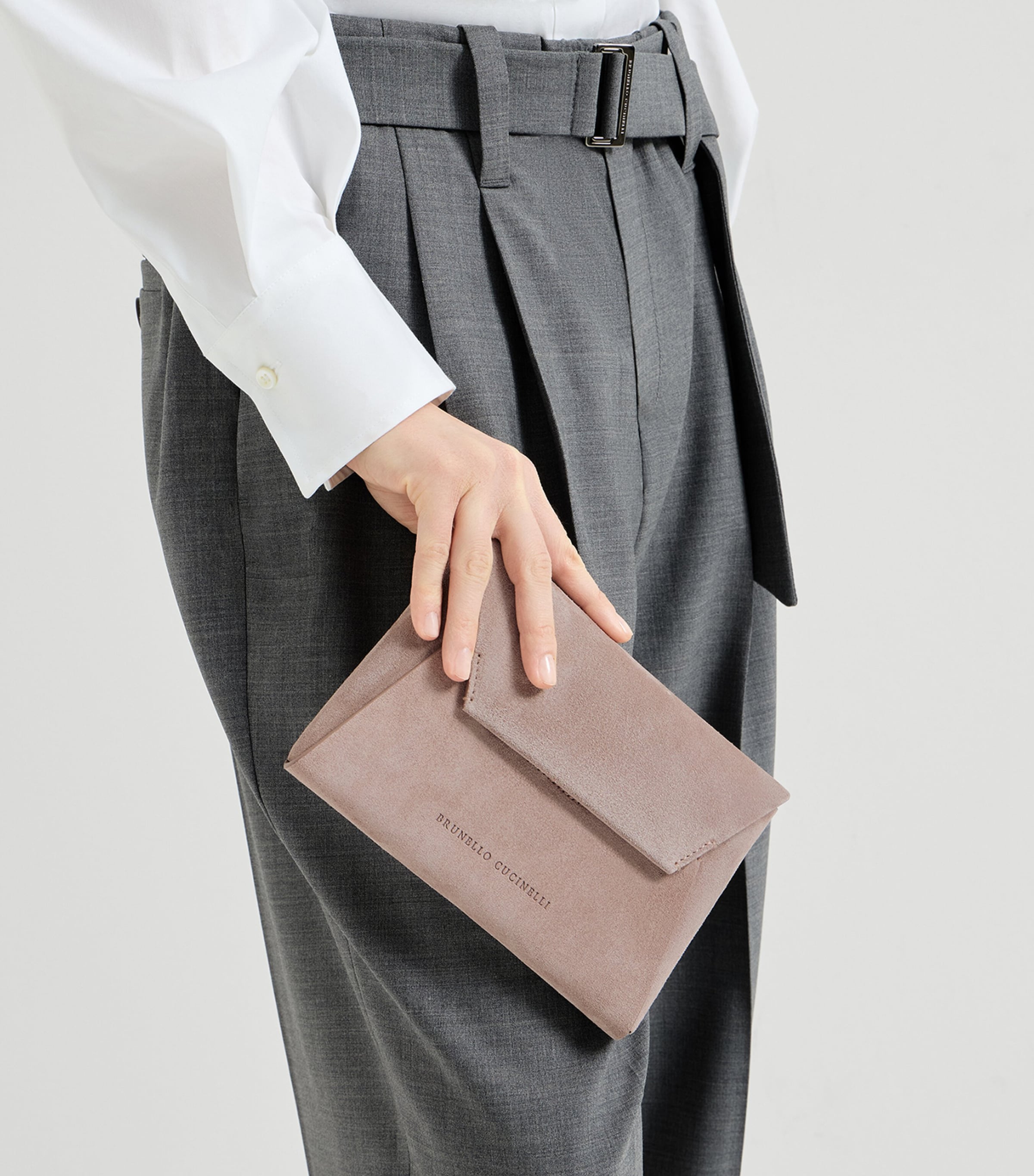 Brunello Cucinelli Suede Clutch Bag Image 2
