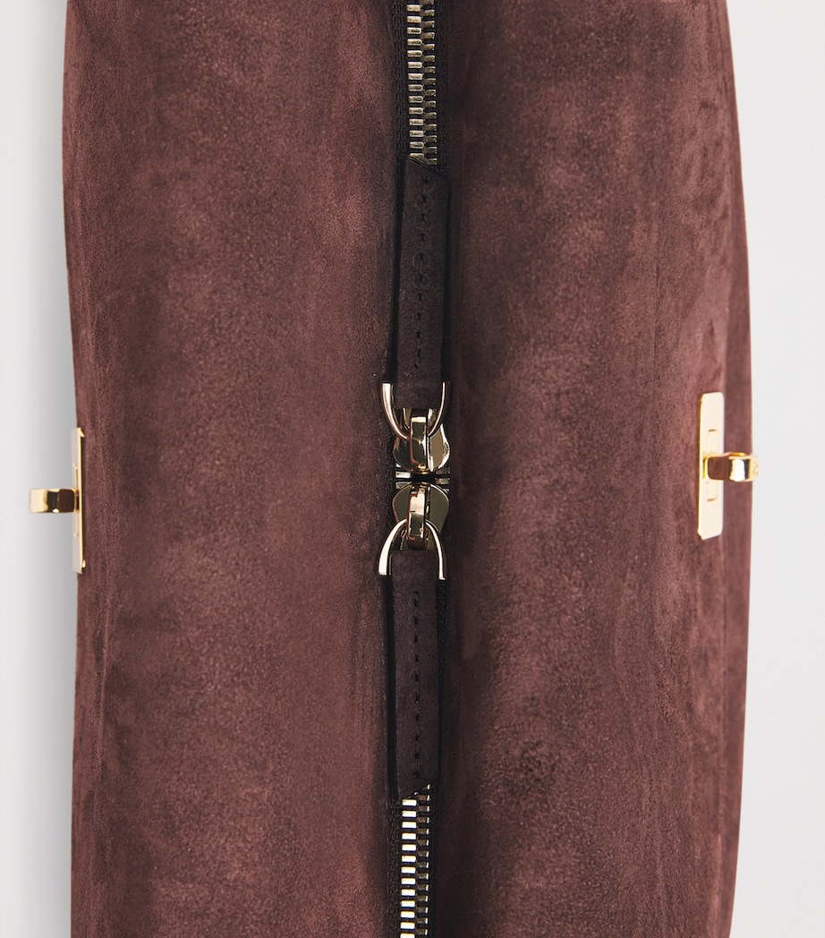 Sandro Paris Mini Suede Le Grand Bazaar Top-Handle Bag Brown Image 6