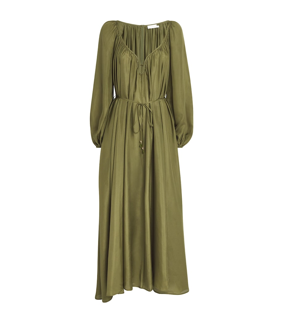 zimmermann green silk dress ZIMMERMANN Rebellion linen and silk-blend bustier midi dress