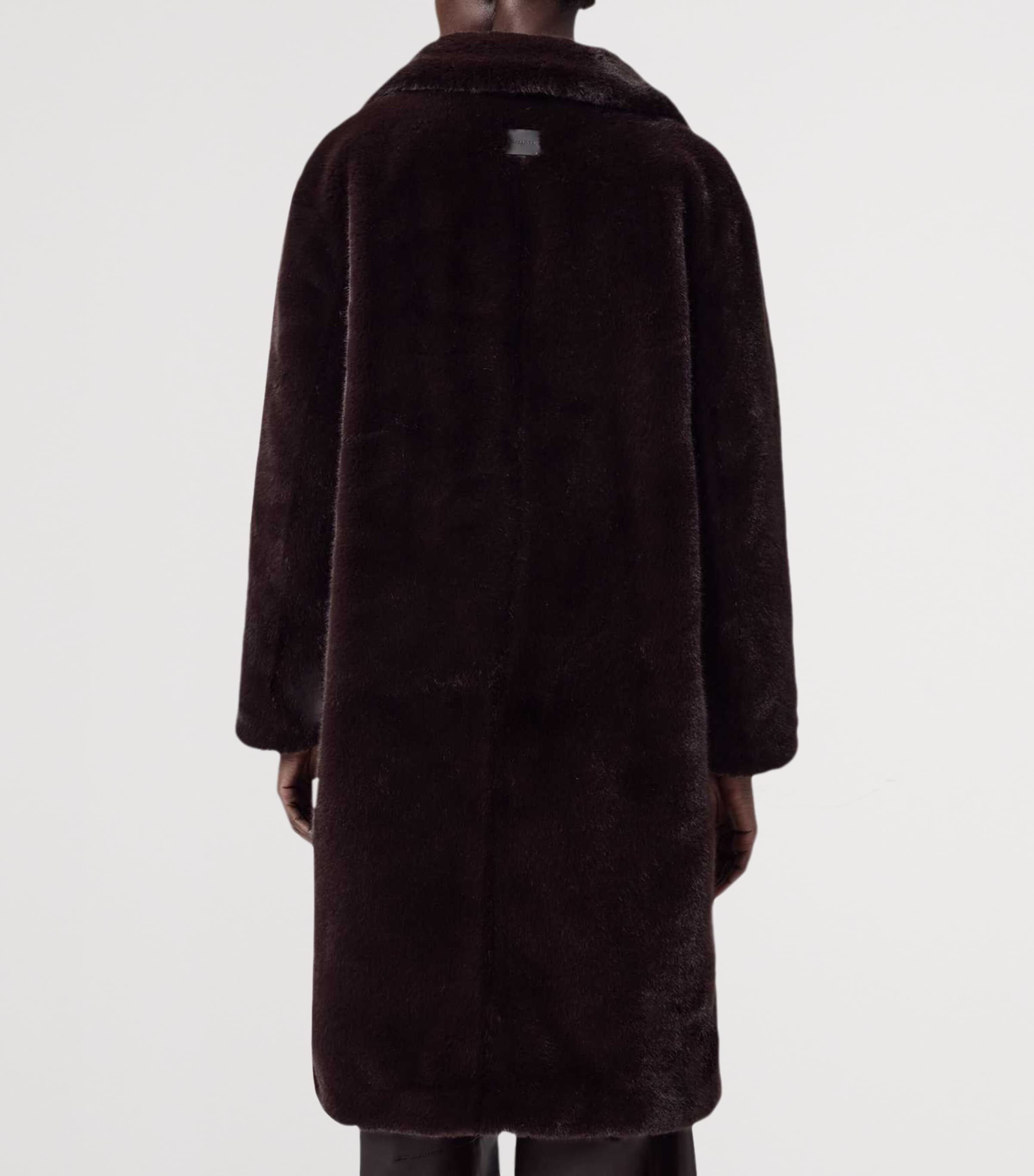 Faux Fur Sora Coat CHOCOLATE BROWN Image 5