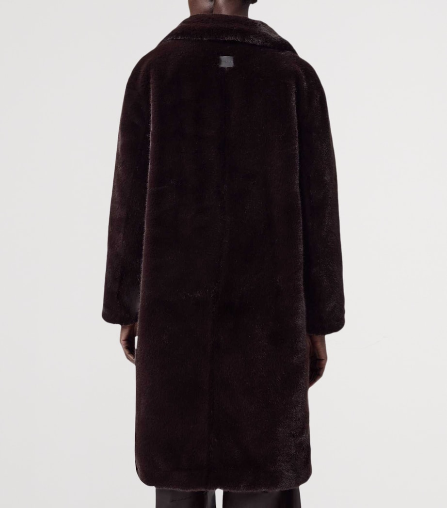 Faux Fur Sora Coat CHOCOLATE BROWN Image 5