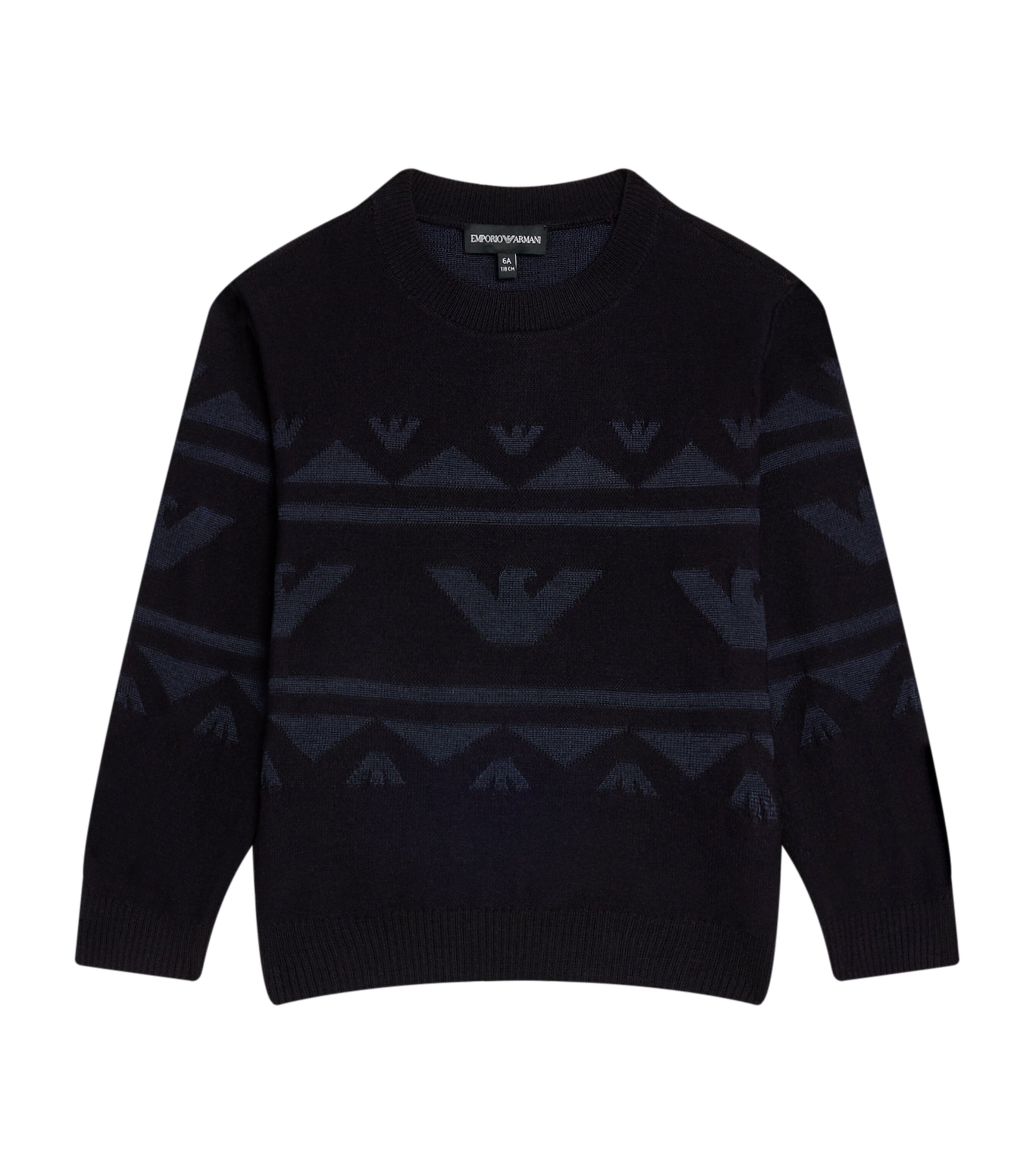 Emporio Armani Kids Navy Jacquard Logo Sweater (4-16 Years