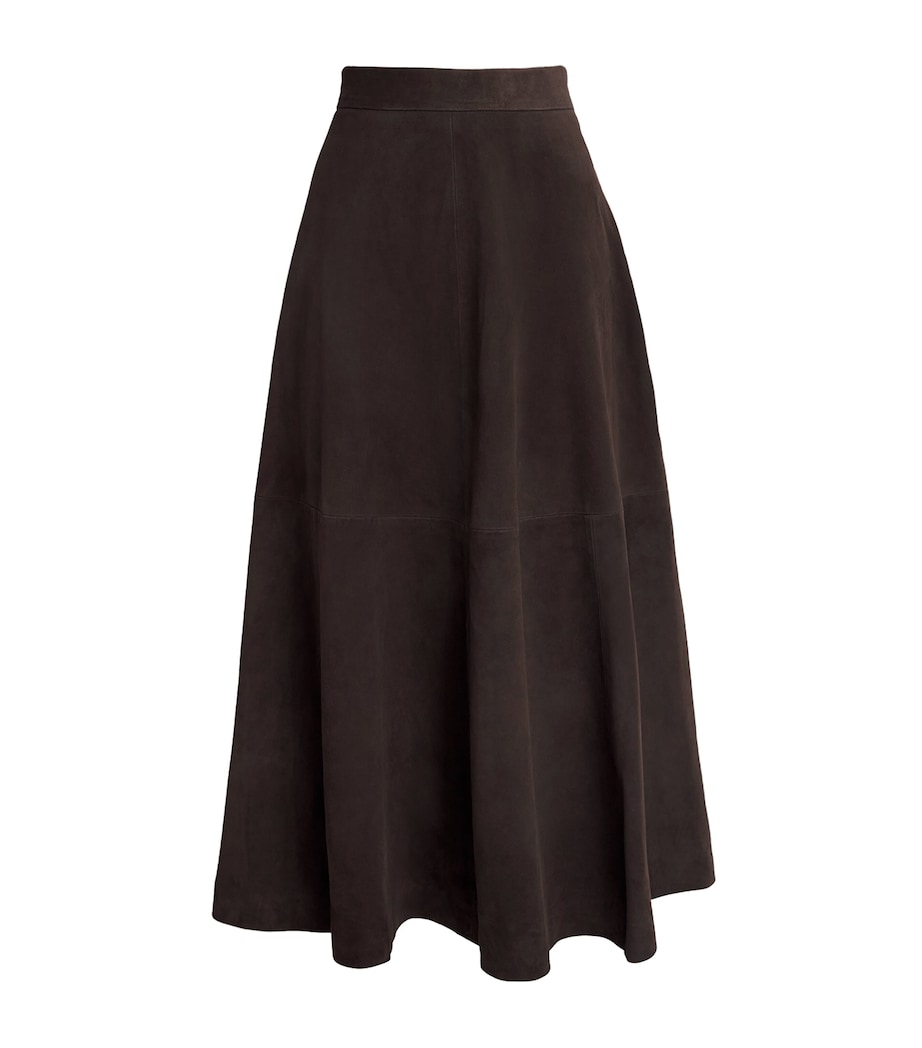 Suede Midi Skirt 204 DARK CHOCOLATE Image 1