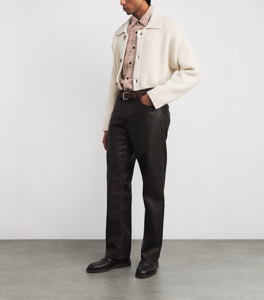 Organic Cotton Check Loose Garrison Shirt BEIGE Image 2