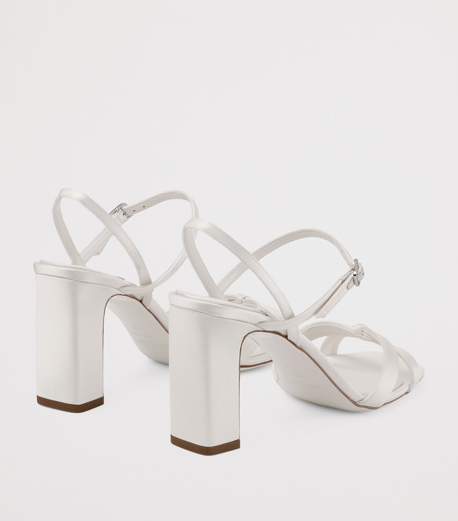 Jimmy Choo Elsy 85 Satin Heeled Sandals Ivory Image 4