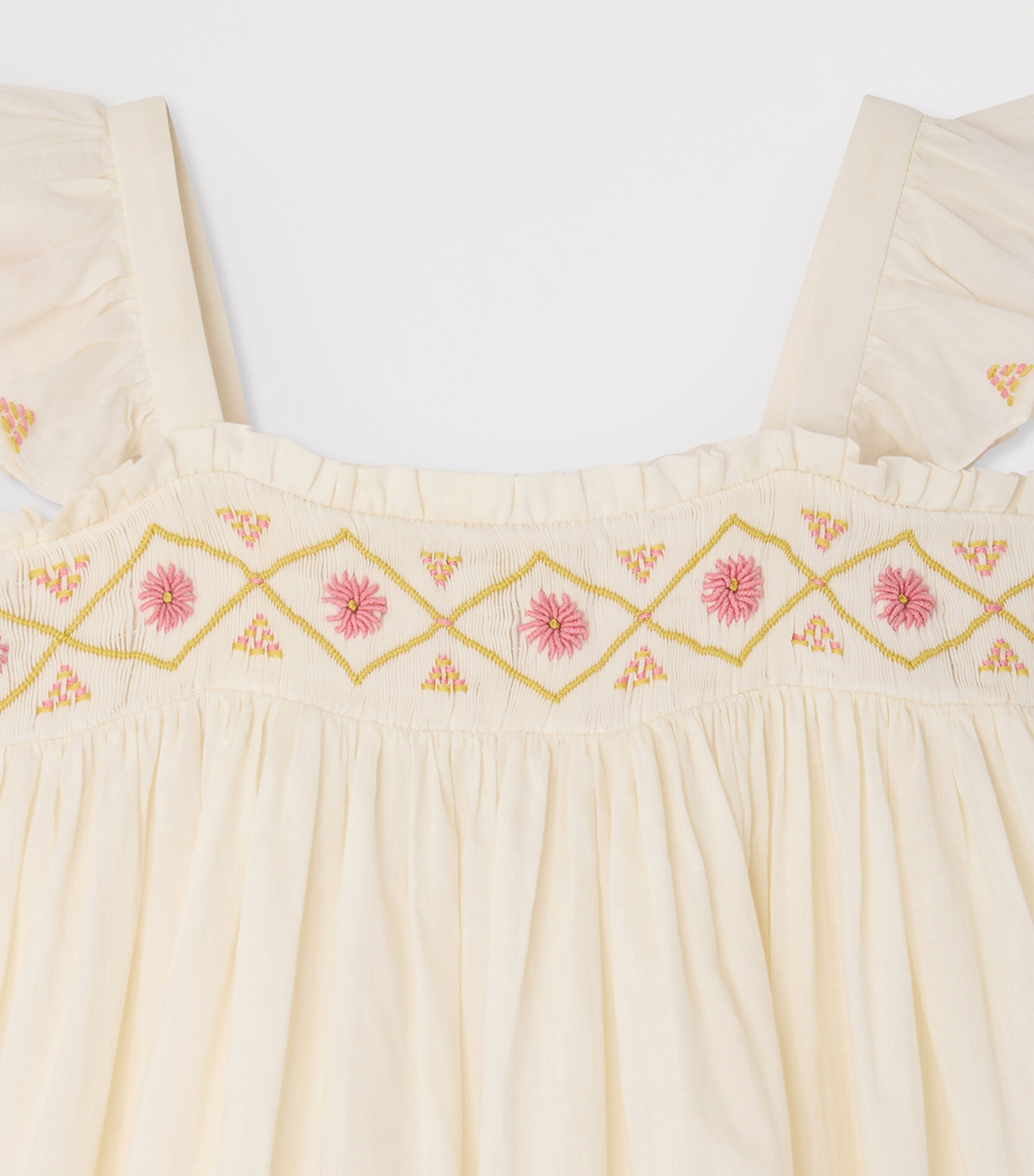 Bonpoint Cotton Laora Dress (10-14 Years) Upb Ecru Image 3