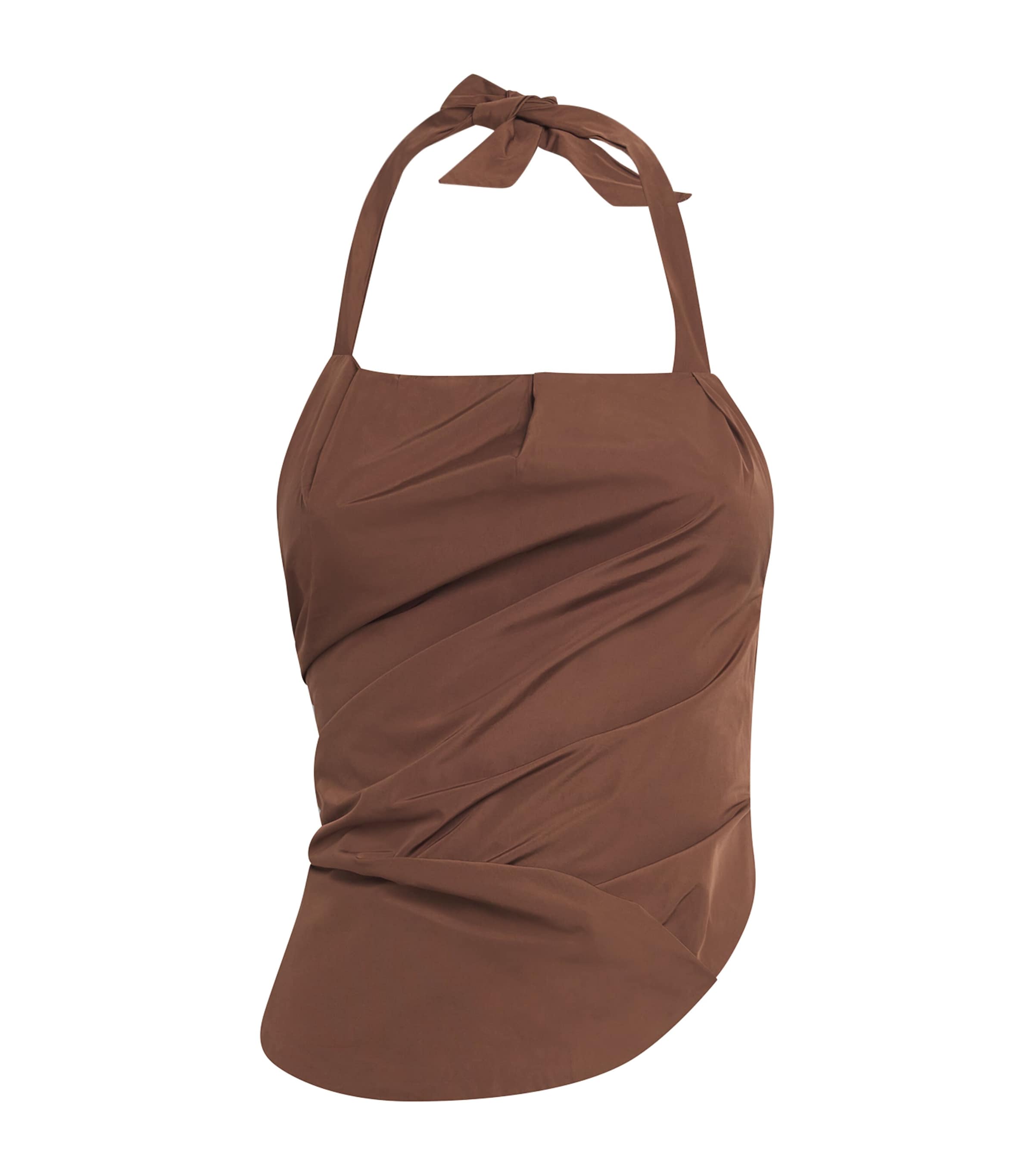 Nadine Mos Draped Bib Top In Brown