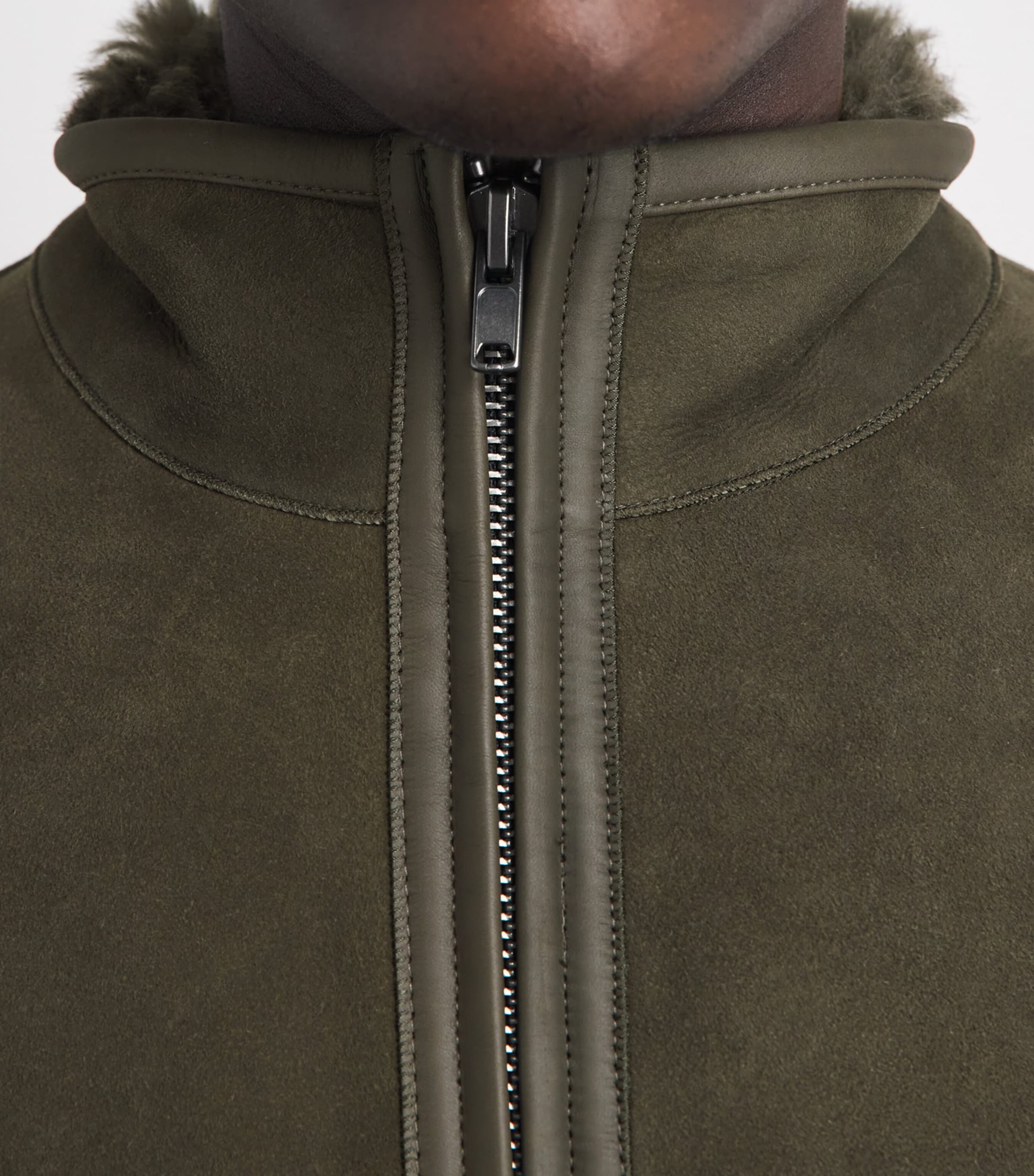 Vince Mens Suede-Shearling Jacket Dk Capital Image 3