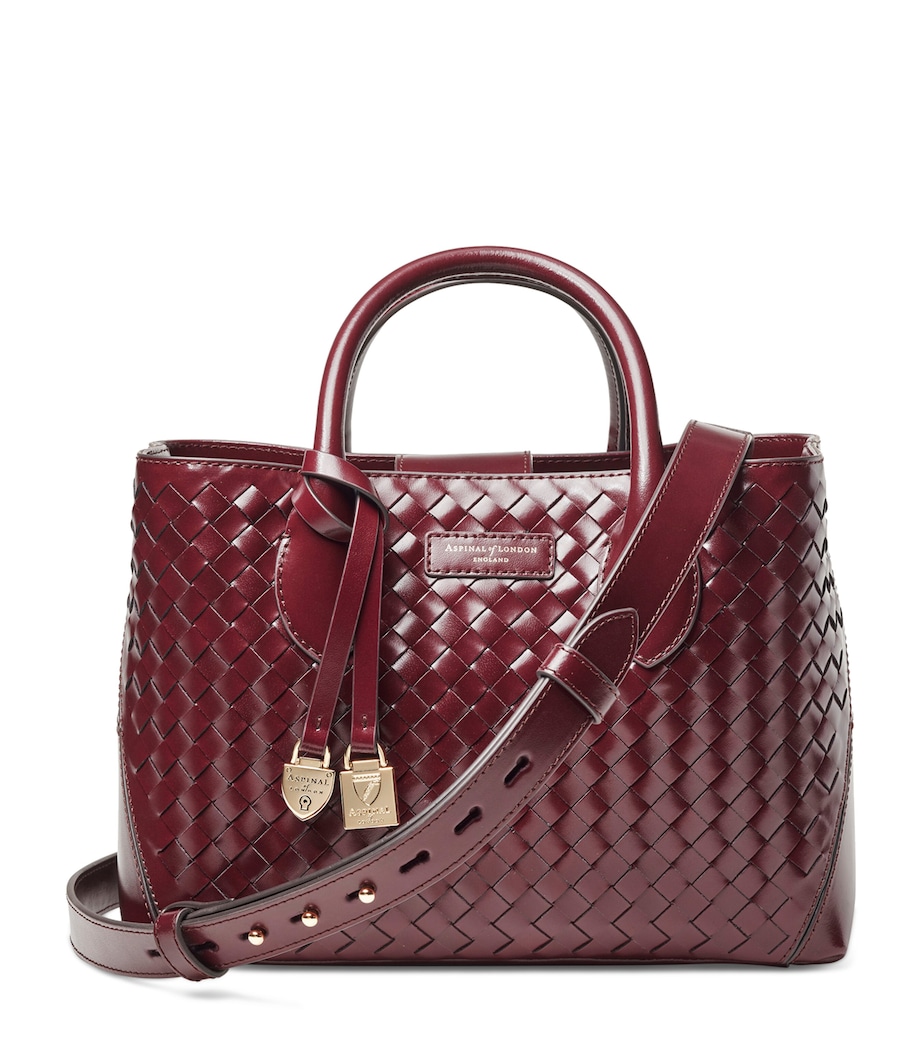Midi Leather London Tote Bag BURGUNDY Image 1