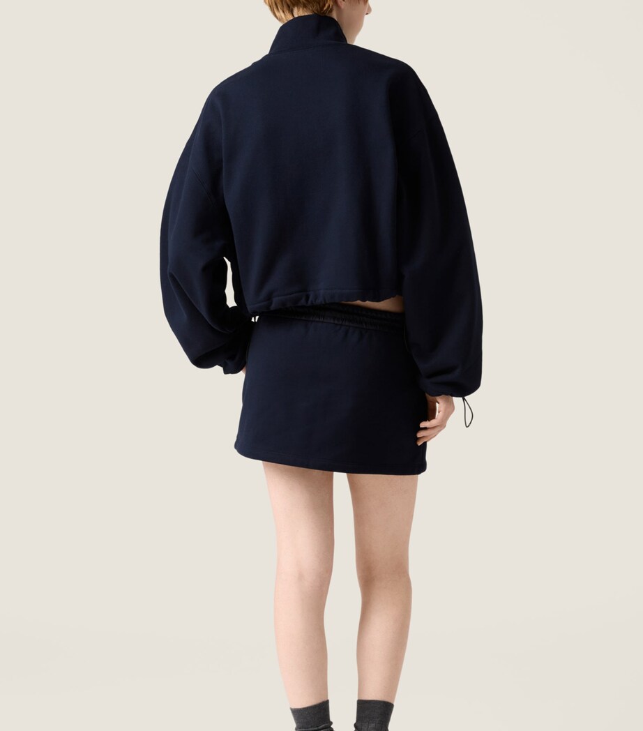 Miu Miu Womens Cotton Jersey Mini Skirt Blue Image 3