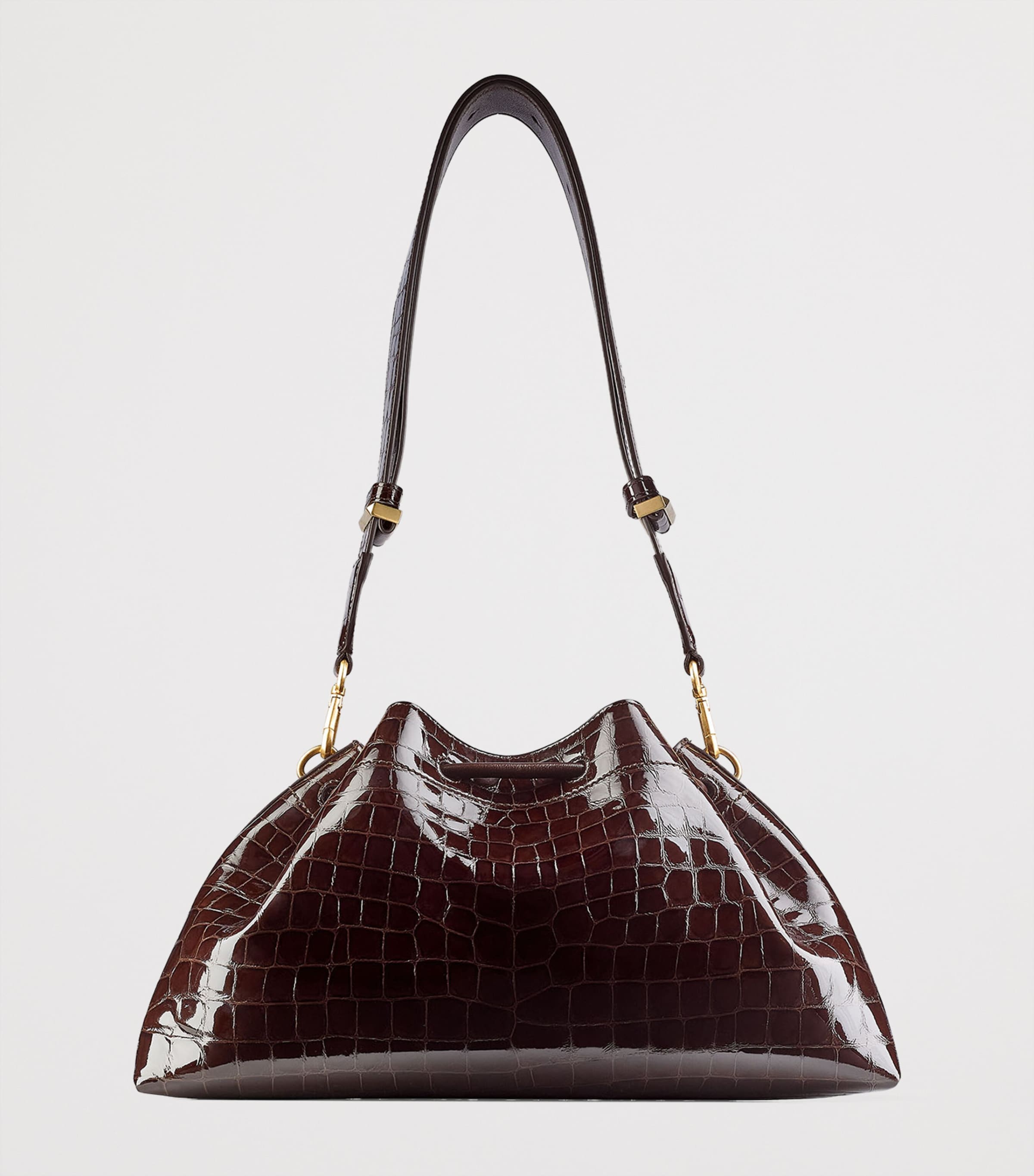 Medium Cinch Leather Shoulder Bag SAMBUCO/GOLD Image 5