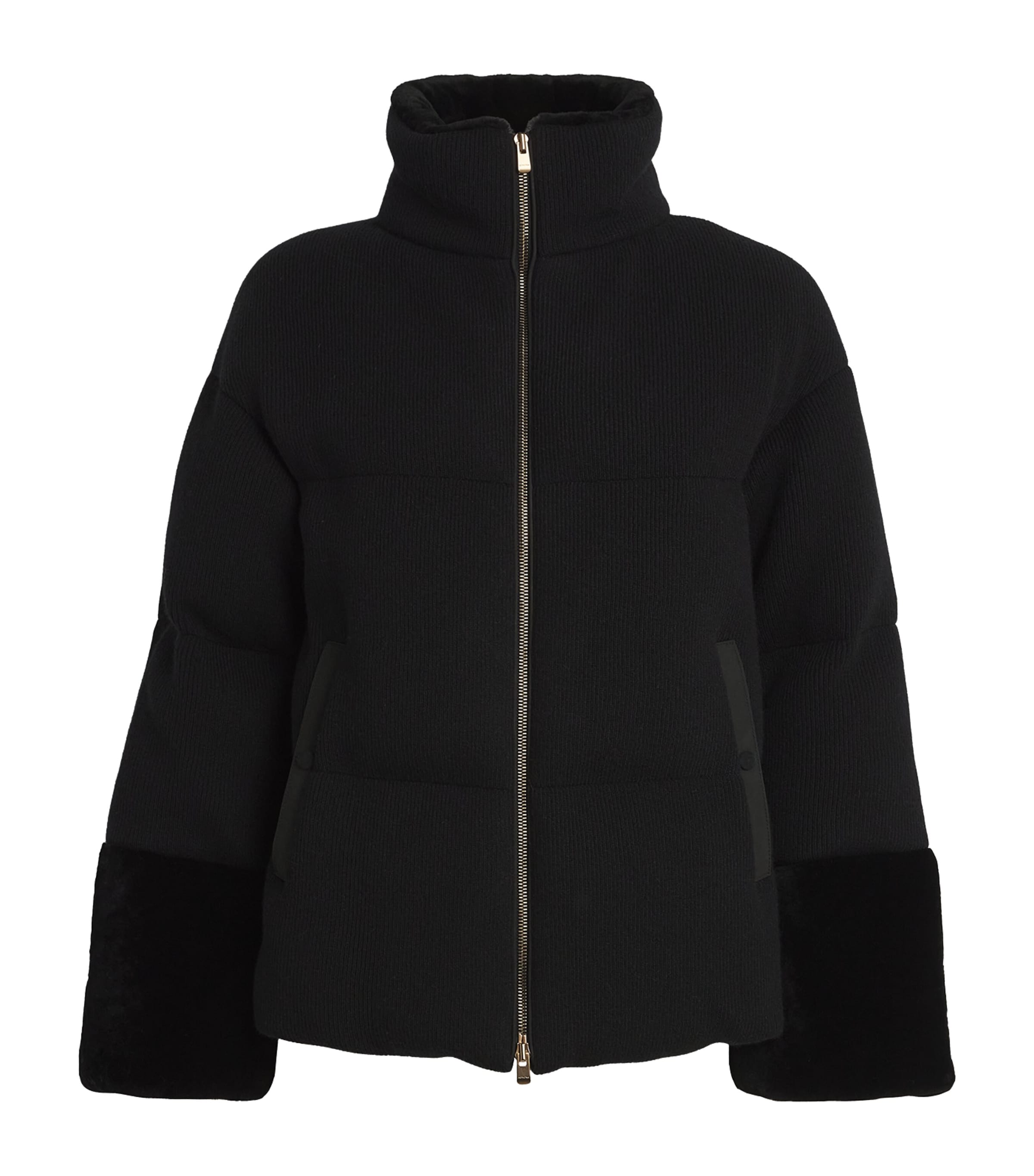 Agnona Cashmere Quilted Puffer Jacket In Black