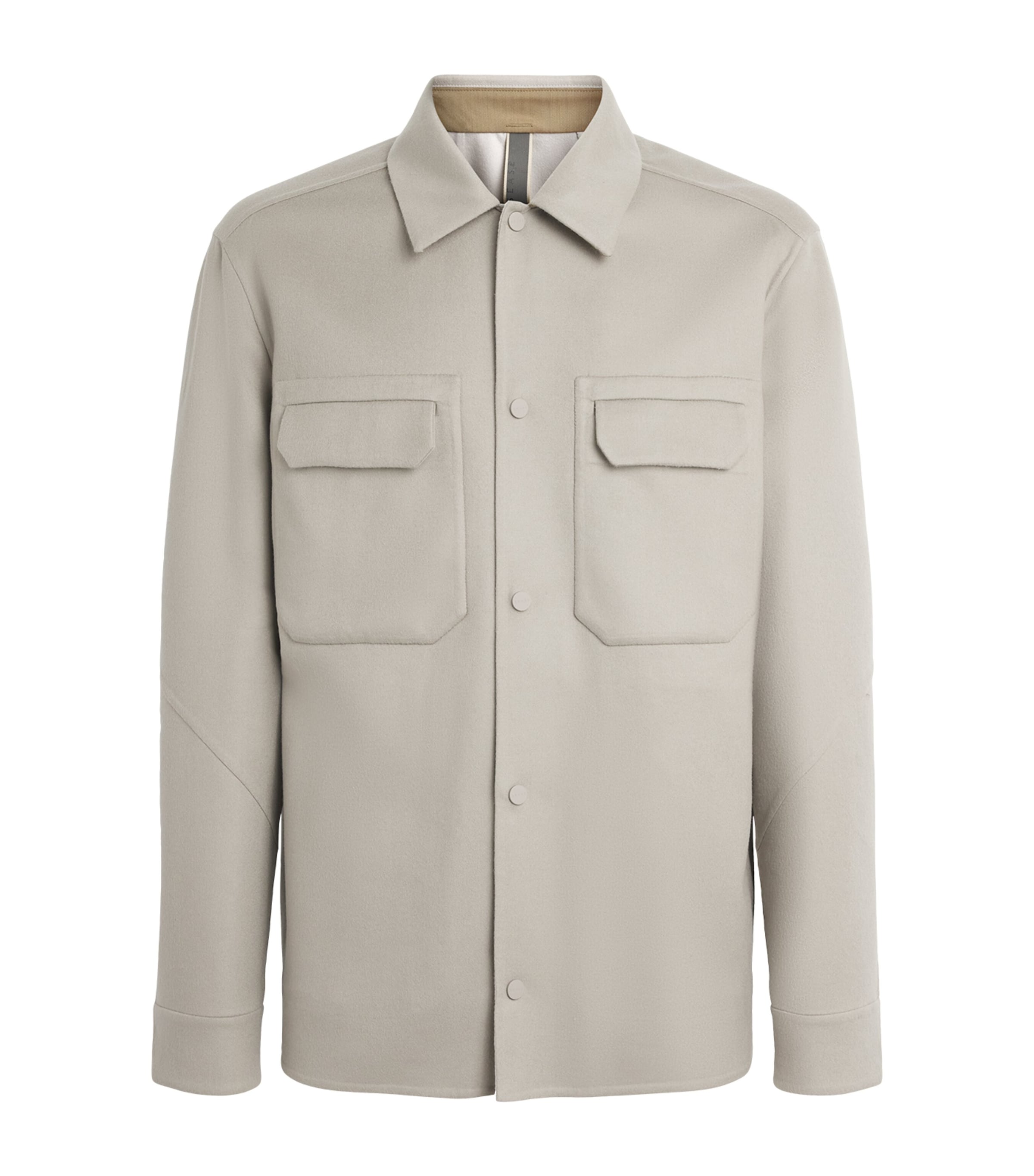 Sease Mens Wool-Blend Fleece Double Overshirt Driftwood Image 1