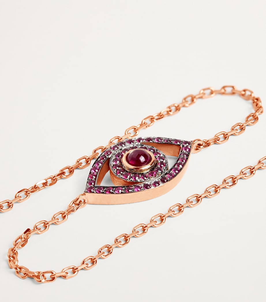Netali Nissim Rose Gold, Ruby and Quartz Protected Bracelet Red Image 11