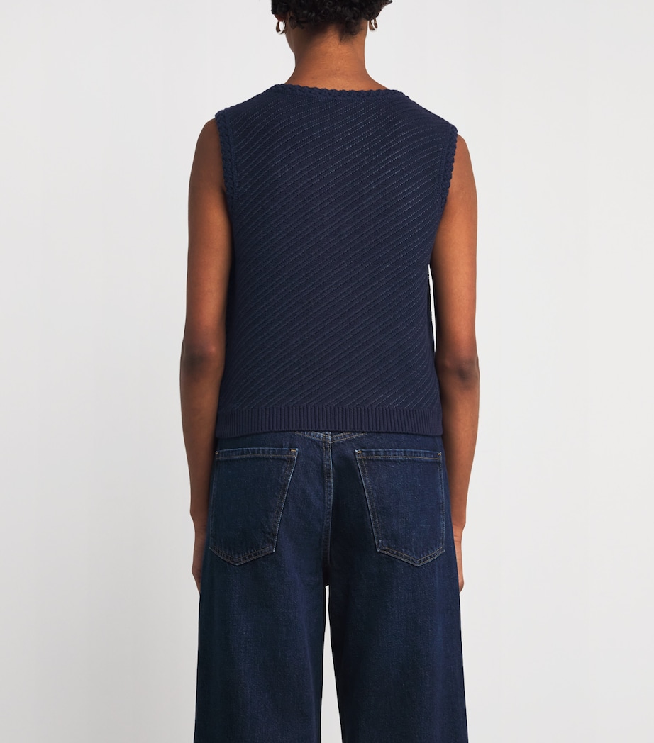 Cotton-Blend V-Neck Claire Vest INDGO Image 4