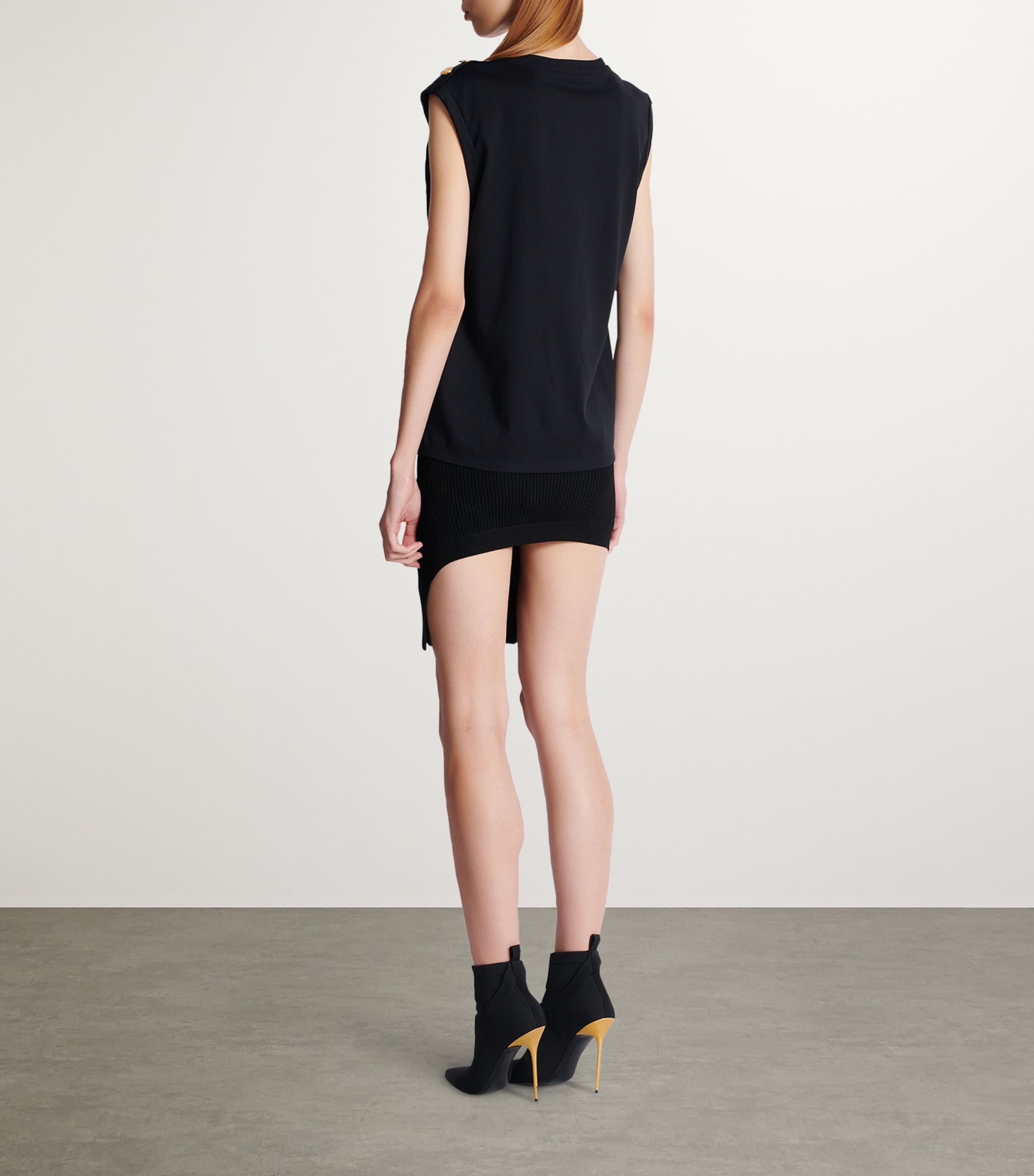 Cotton Logo Tank Top EAB NOIR/BLANC Image 4