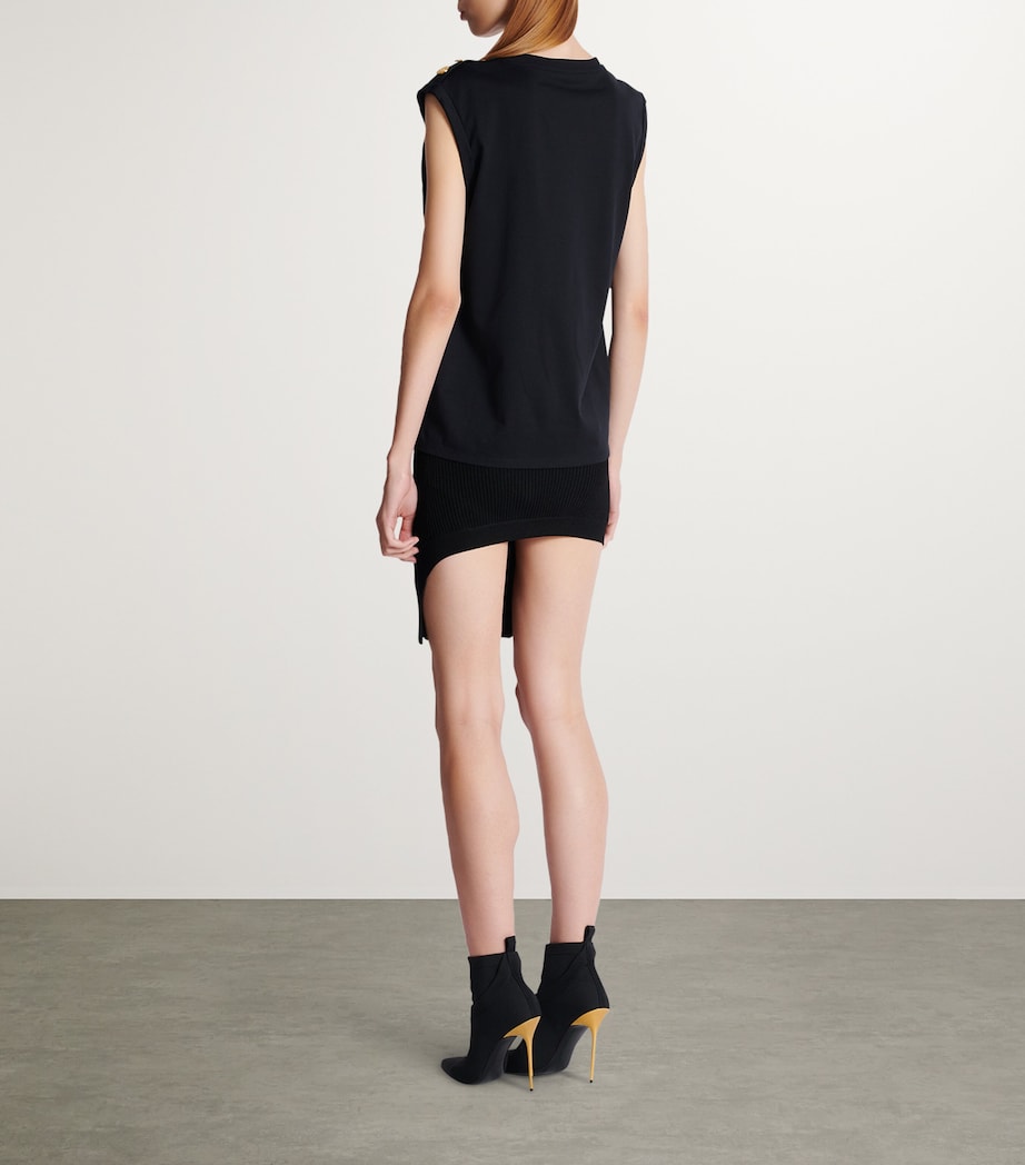 Cotton Logo Tank Top EAB NOIR/BLANC Image 4