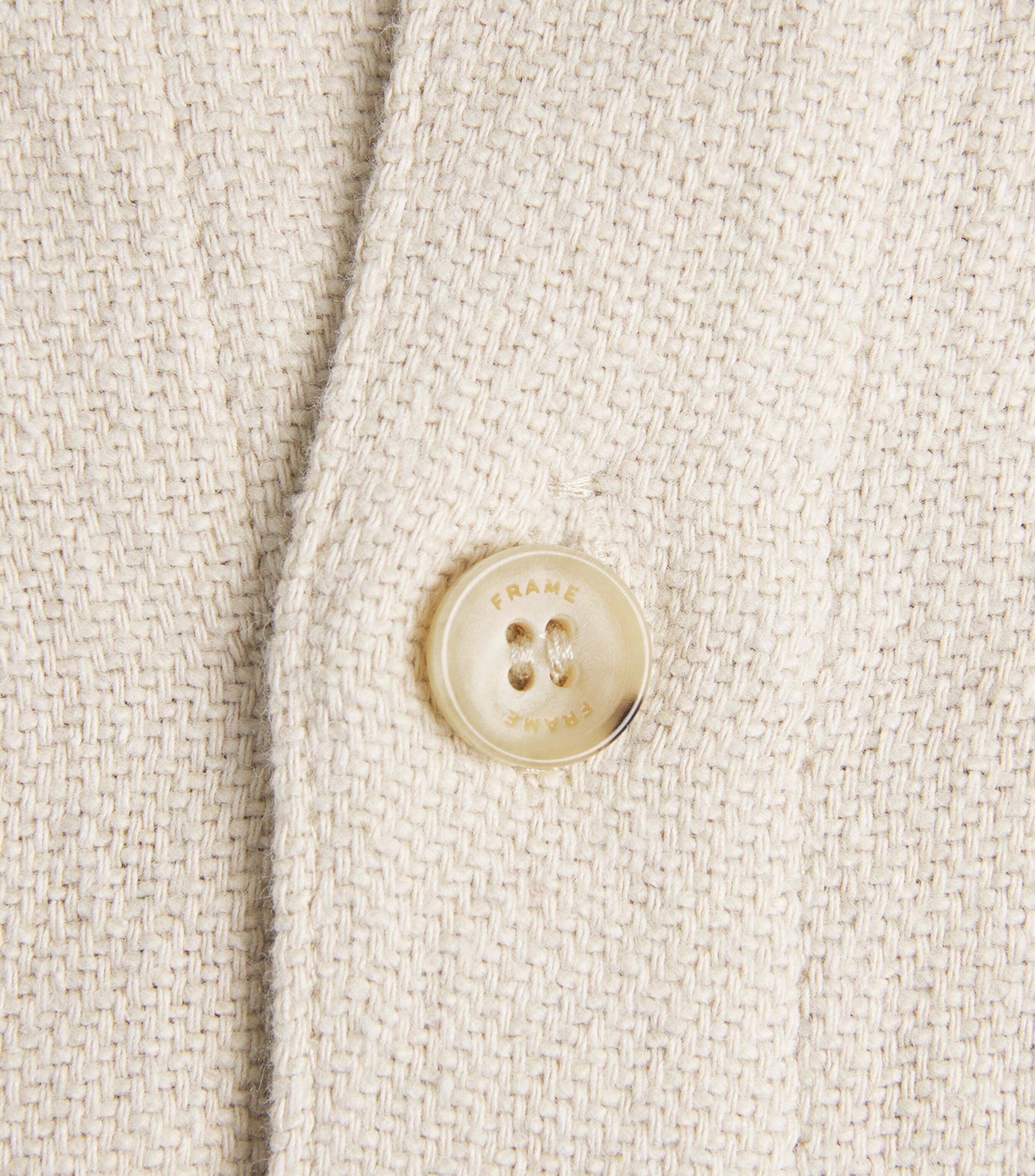 FRAME Mens Textured Overshirt Wrmc Warm Cream Image 6