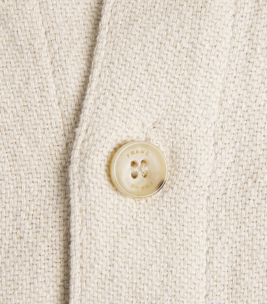 FRAME Mens Textured Overshirt Wrmc Warm Cream Image 6