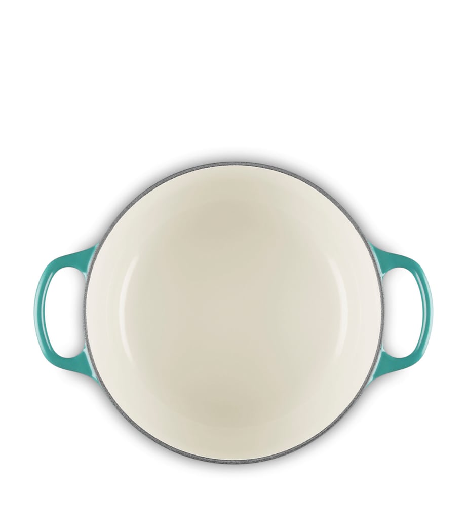 Le Creuset Cast Iron Round Casserole Dish (20cm) Bleu Riviera Image 3