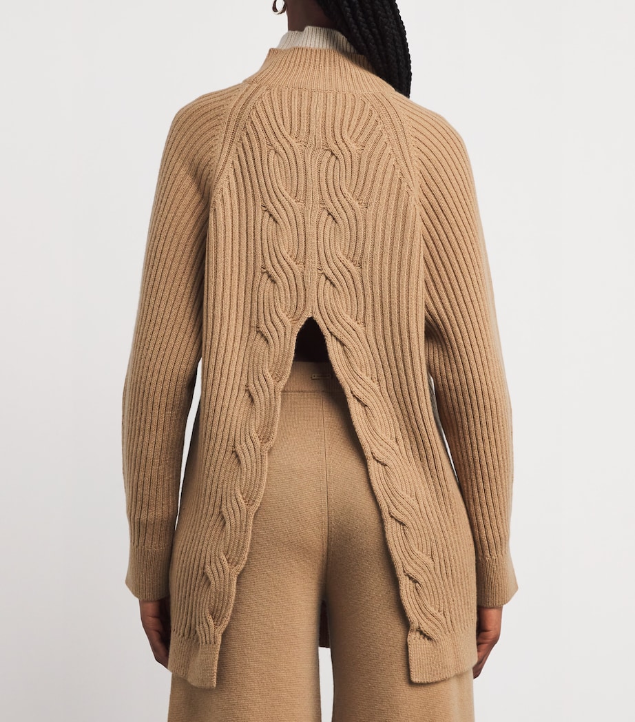 Wool-Cashmere Rib-Knit Sweater CAMEL Image 4
