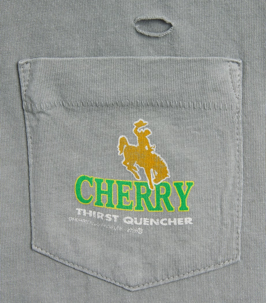 Cherry Los Angeles Mens Cotton Thirst Quencher Running Shirt Smoke Image 6