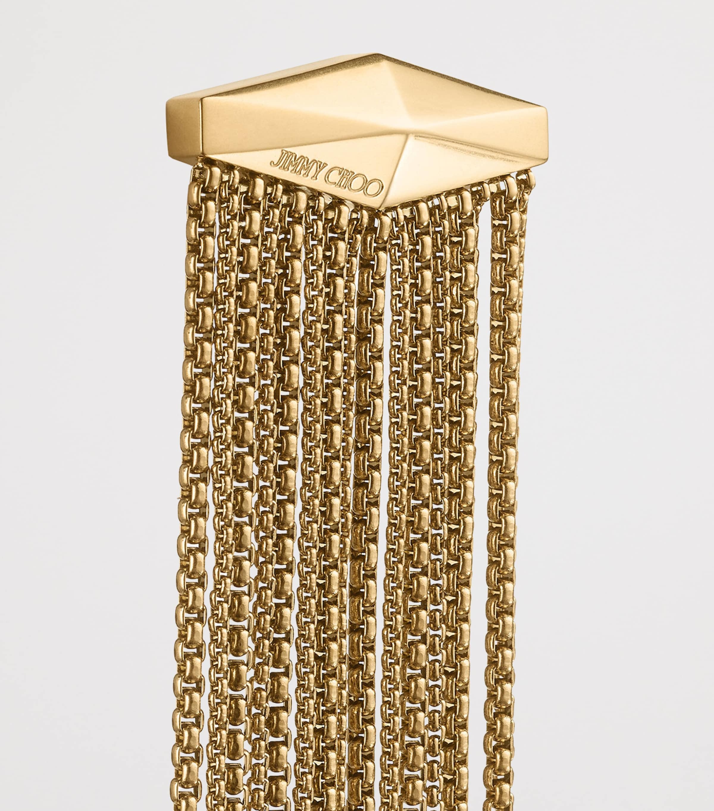 Jimmy Choo Crystal-Embellished Zandra Earrings Vintage Gold Image 3